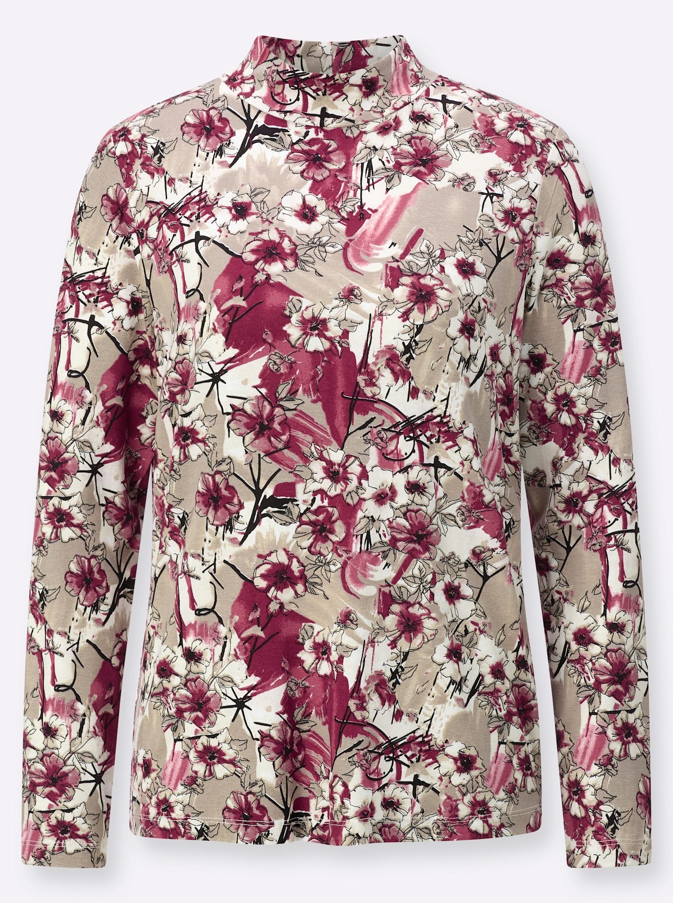 Classic Langarmshirt »Stehkragen-Shirt«, (1 tlg.)