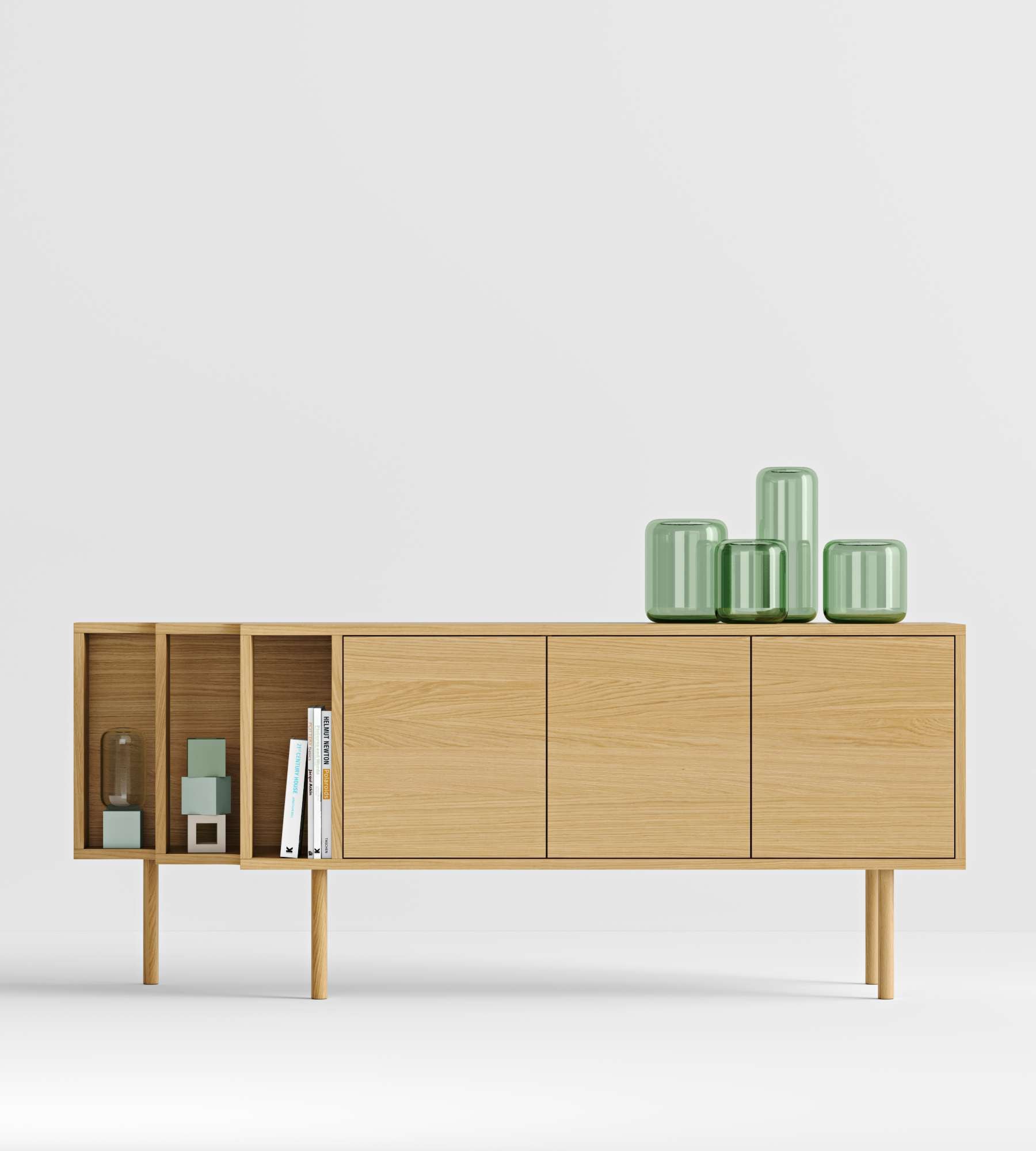 Woodman Sideboard »Shift«, mit Echtholzfurnier aus Eiche, Breite 189 cm, mit Push-to-Open