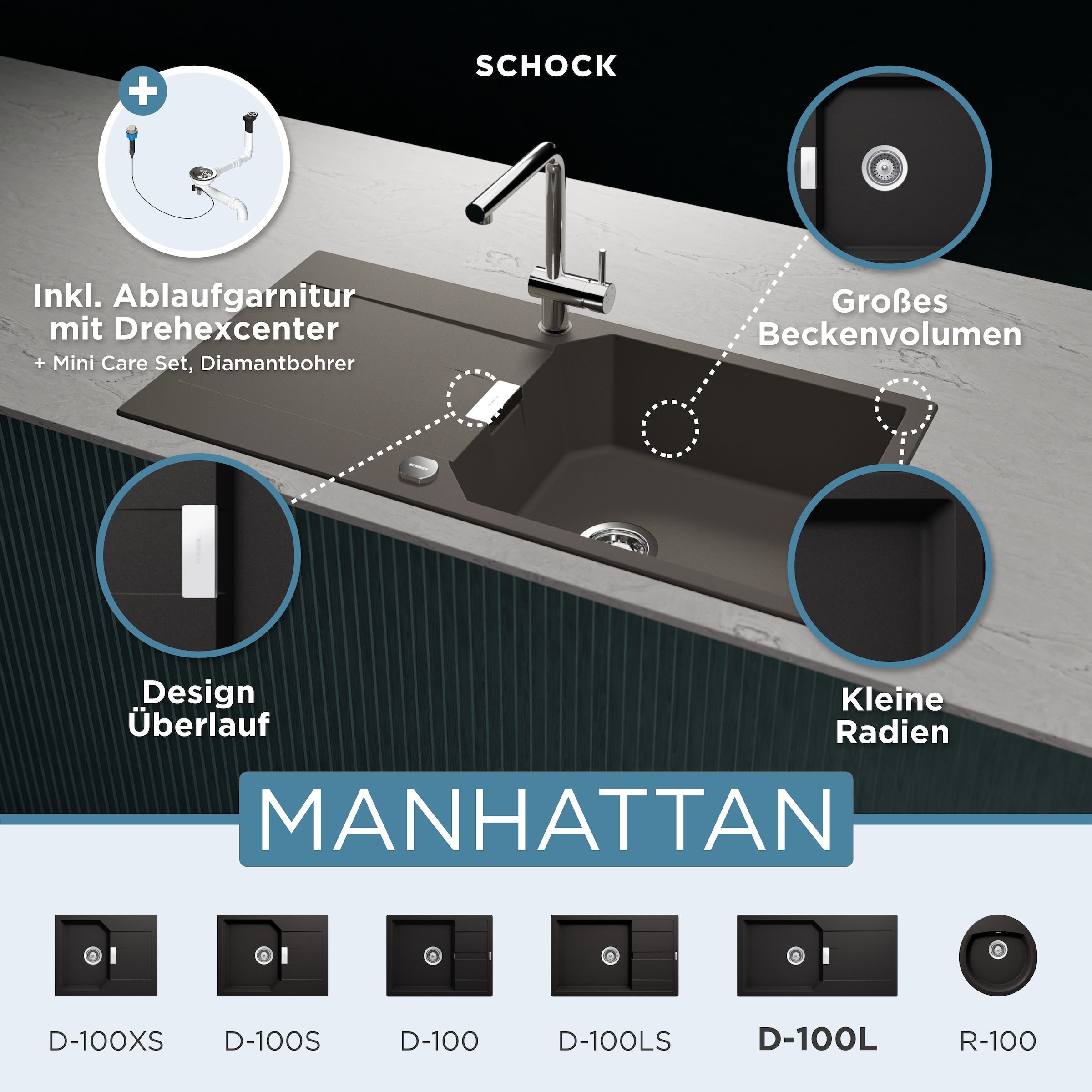 Schock Granitspüle »Manhattan D-100L«