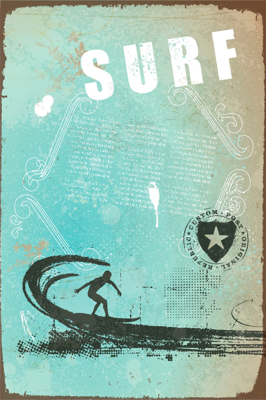 queence Metallbild »Surf«, (1 St.), Stahlschilder
