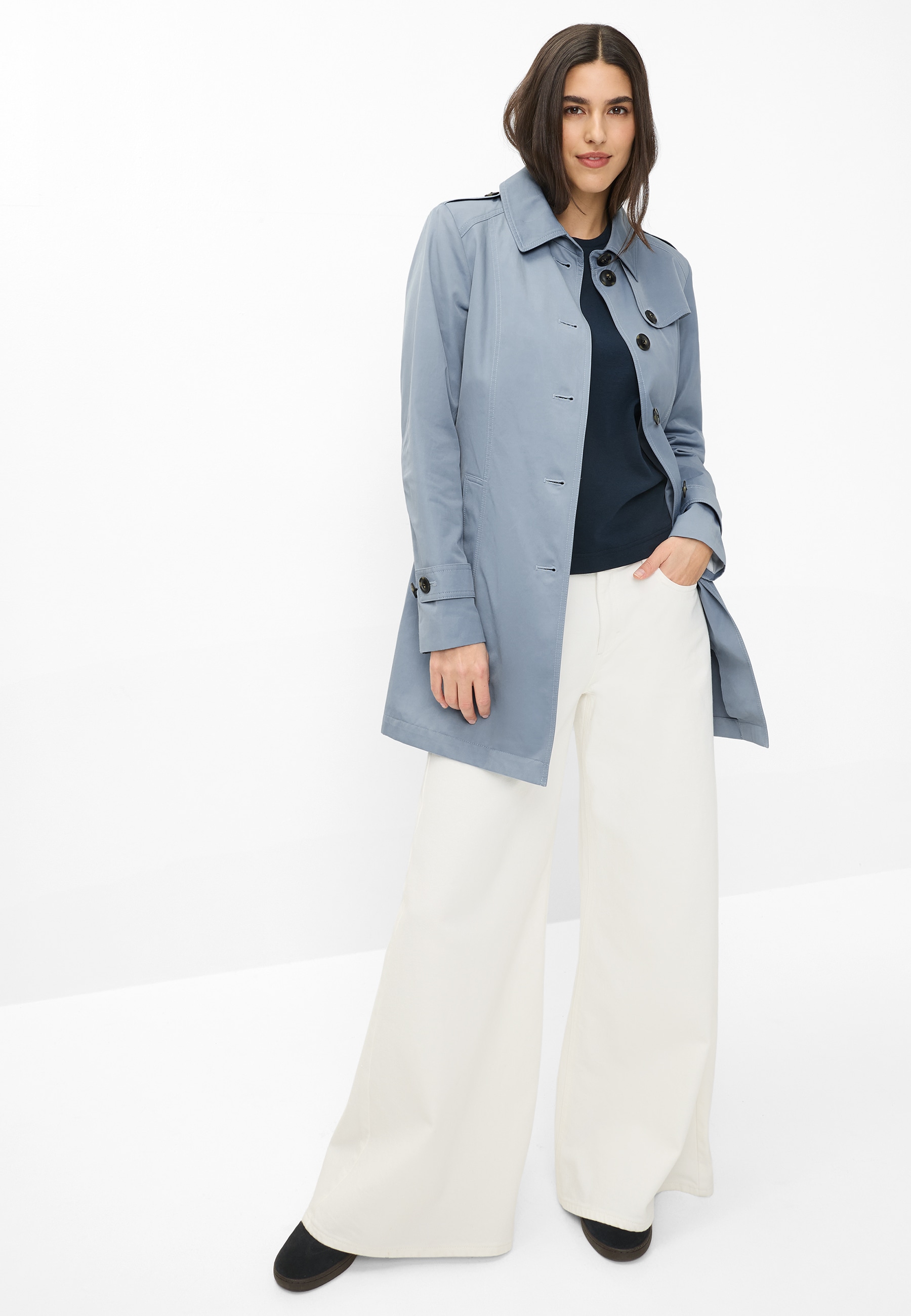 Fuchs Schmitt Kurzmantel Lightweight Cotton, Regular Fit, Schulterklappen