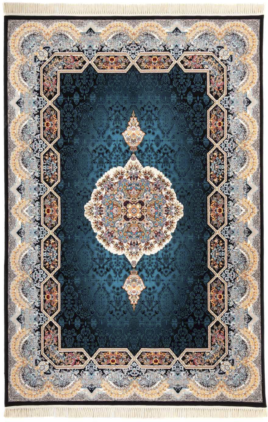 morgenland Orientteppich »Adam«, mit dunkelblau, | BAUR Wohnzimmer, gewebt auf Rechnung rechteckig, Schlafzimmer, Fransen