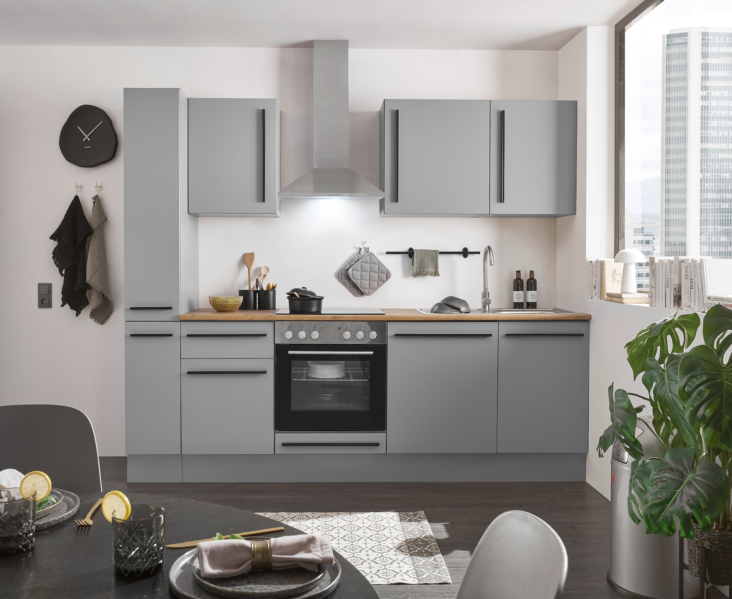 BASIC by Balculina Winkelküche »Denver, Küche BxHxT 250 x 211 x 60«, Breite 250 cm, wahlweise mit E-Geräten und Induktion