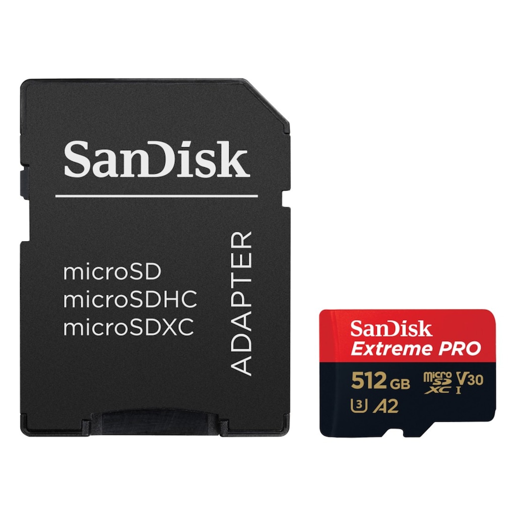 Sandisk Speicherkarte »microSDXC Extreme PRO«, (Video Speed Class 30 (V30) 200 MB/s Lesegeschwindigkeit)