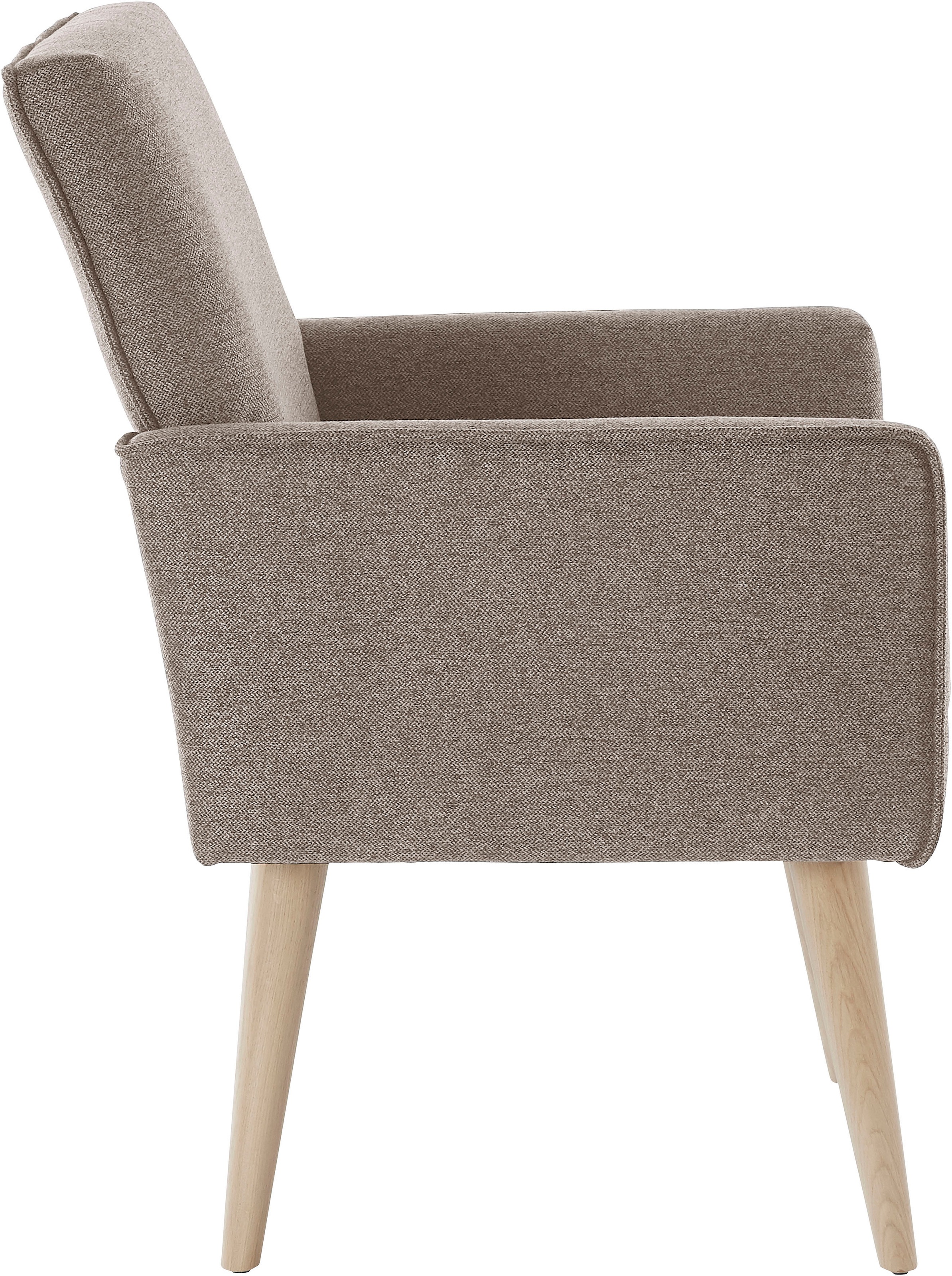 exxpo - sofa fashion Sessel »Lungo, Loungesessel mit moderner Kedernaht, bequem und elegant«, Breite 64 cm, hoher Holzfuß