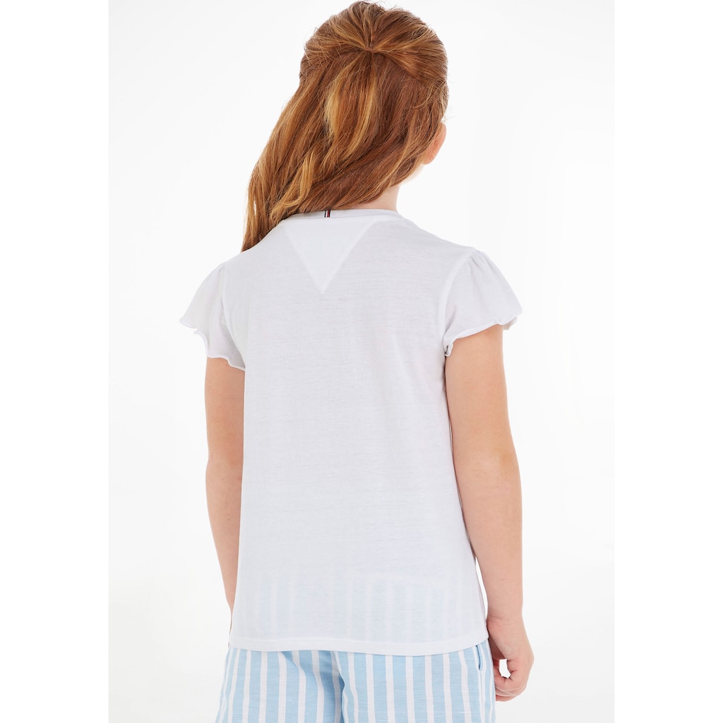 Tommy Hilfiger T-Shirt »ESSENTIAL RUFFLE SLEEVE TOP S/S«, mit kurzen Ärmeln