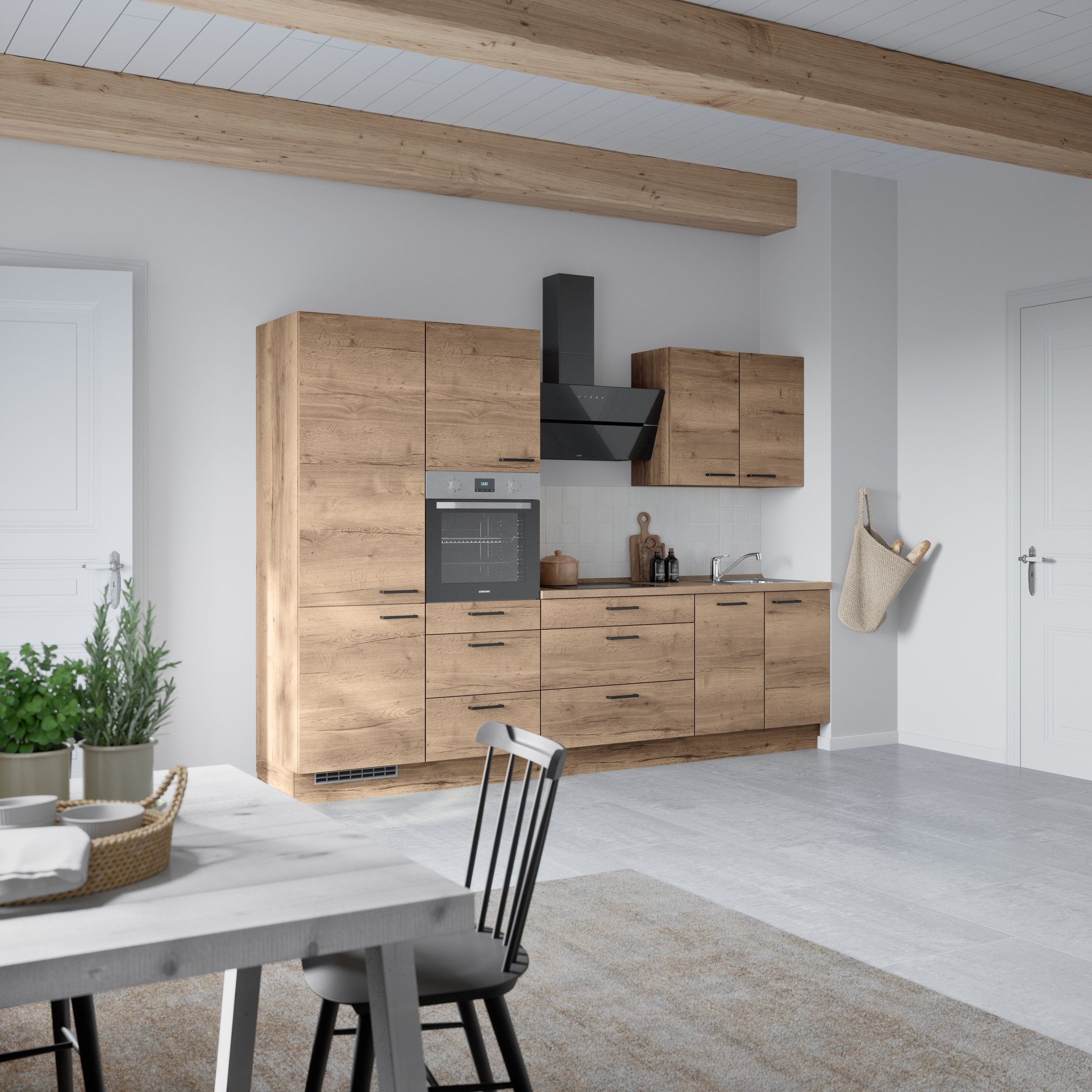 nobilia® Küchenzeile »"Structura II"«, vormontiert, Ausrichtung wählbar, Breite 300 cm, wahlw. mit E-Geräten