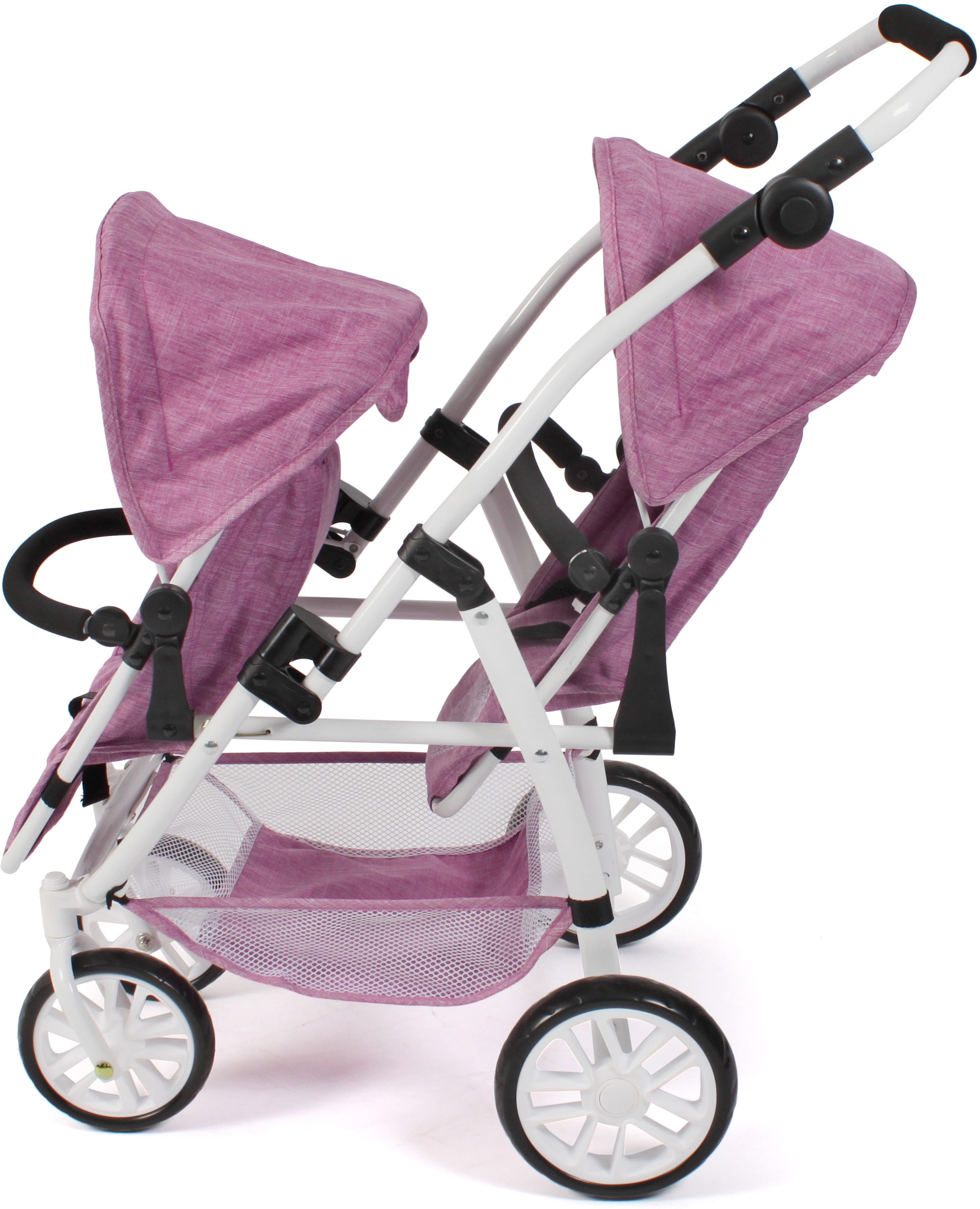 CHIC2000 Puppen-Zwillingsbuggy »Vario, Jeans Pink«