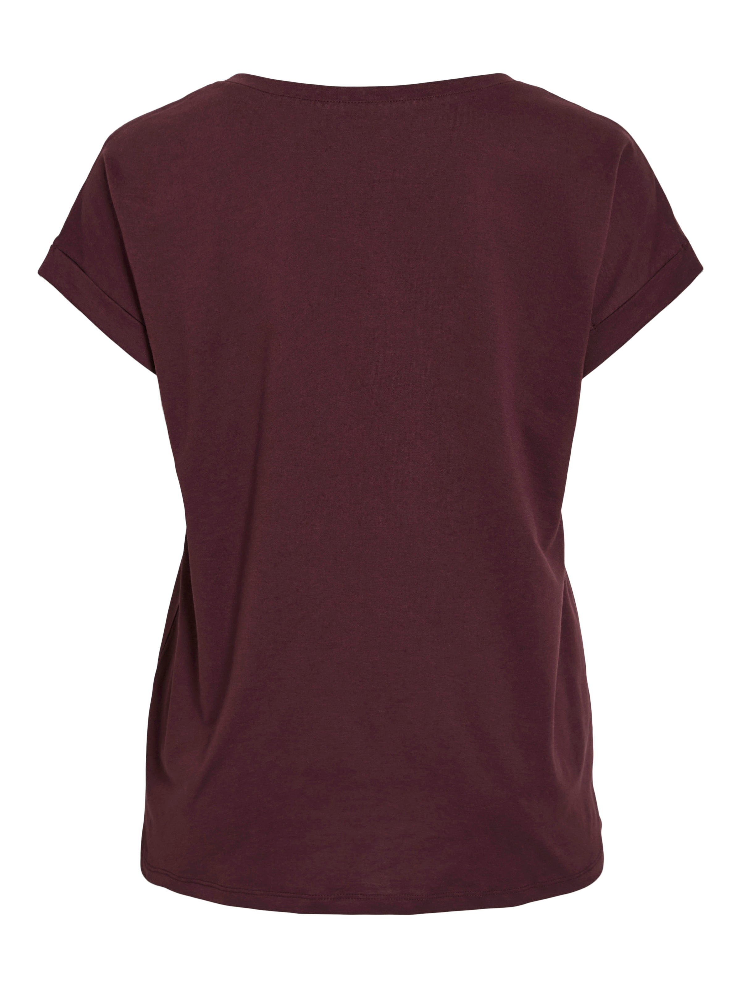 Vila Rundhalsshirt »VIDREAMERS NEW PURE T-SHIRT/SU-NOOS«, Basic Damen-T-Shirt mit Rundhalsausschnitt und umgeschlagenen Ärmeln