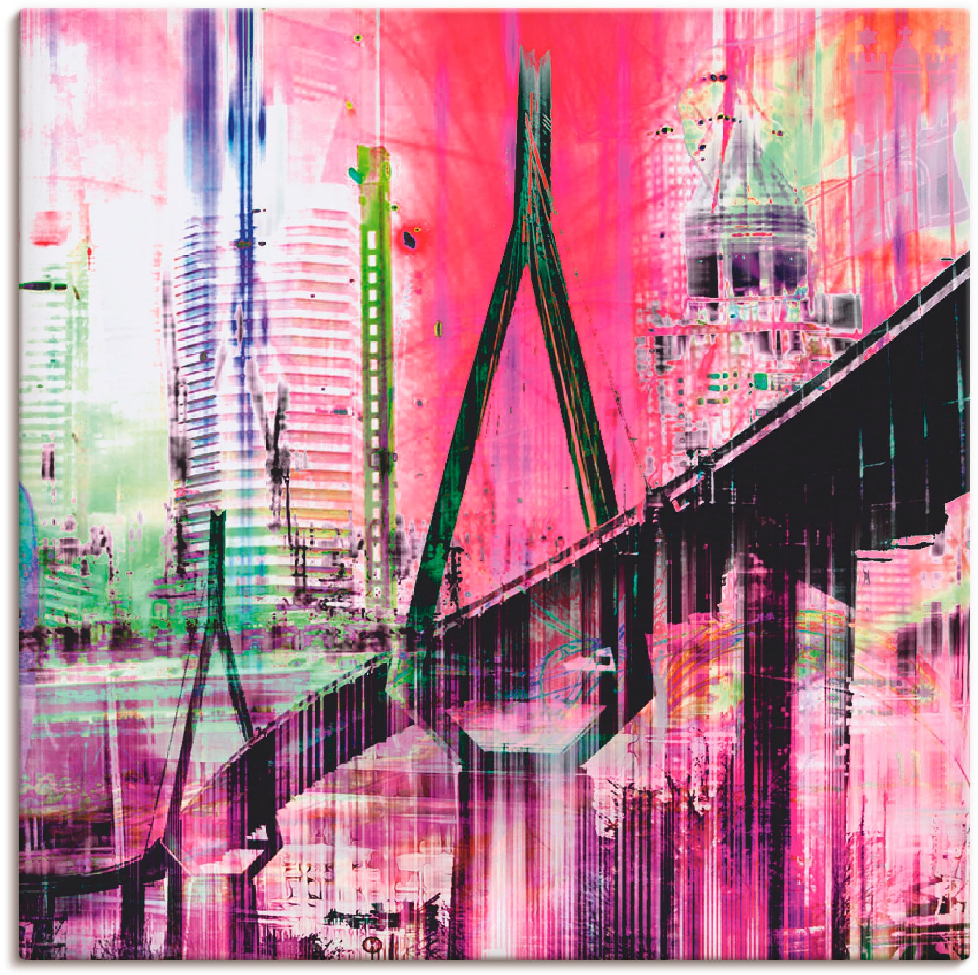 Artland Wandbild »Hamburg Skyline Collage IV«, Deutschland, (1 St.), als Leinwandbild, Wandaufkleber oder Poster in versch. Größen