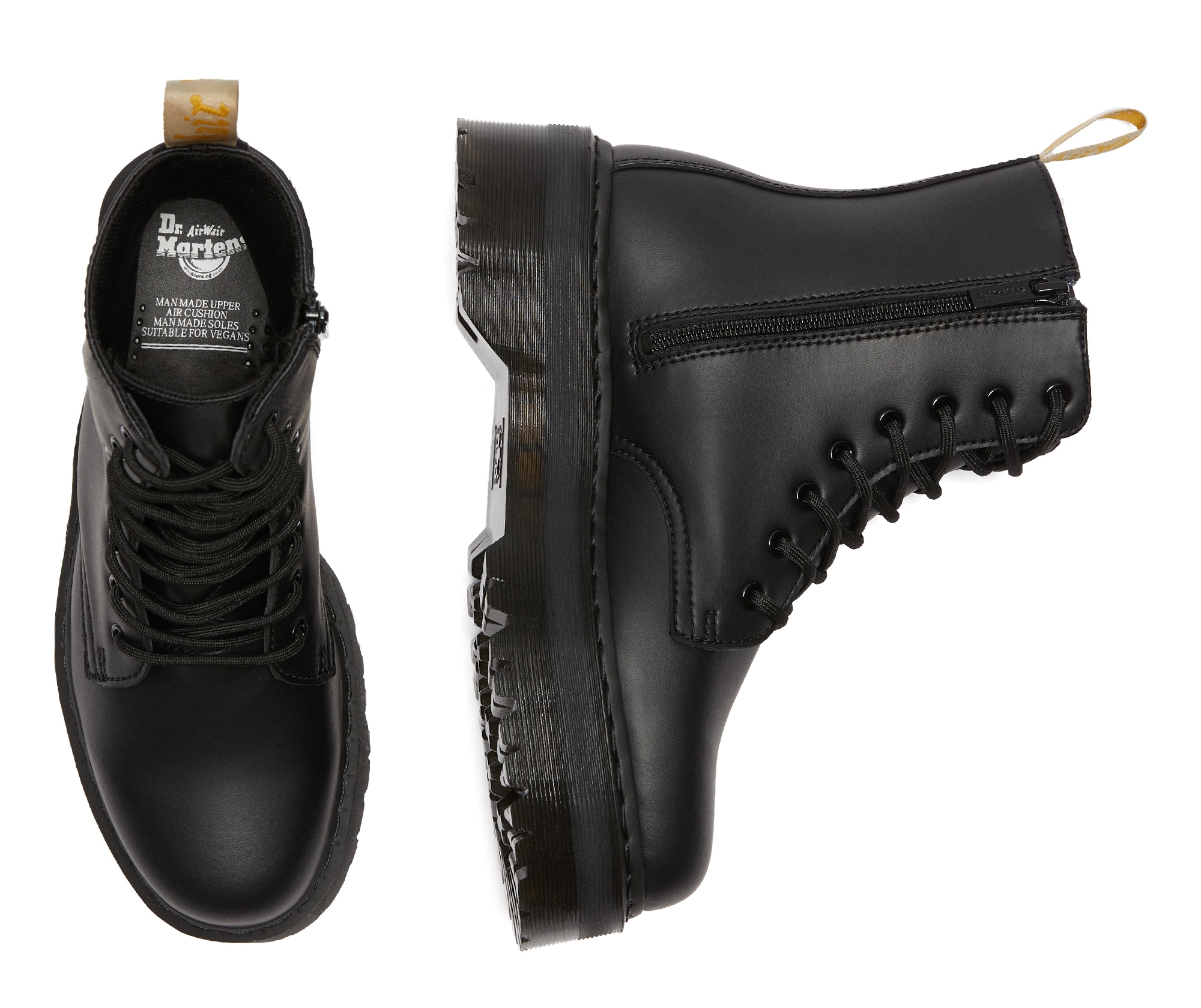 DR. MARTENS Schnürboots »1460 Jadon 2 Felix Rub Off Vegan«, Plateaustiefel, Chunky Boots mit Innenreißverschluss