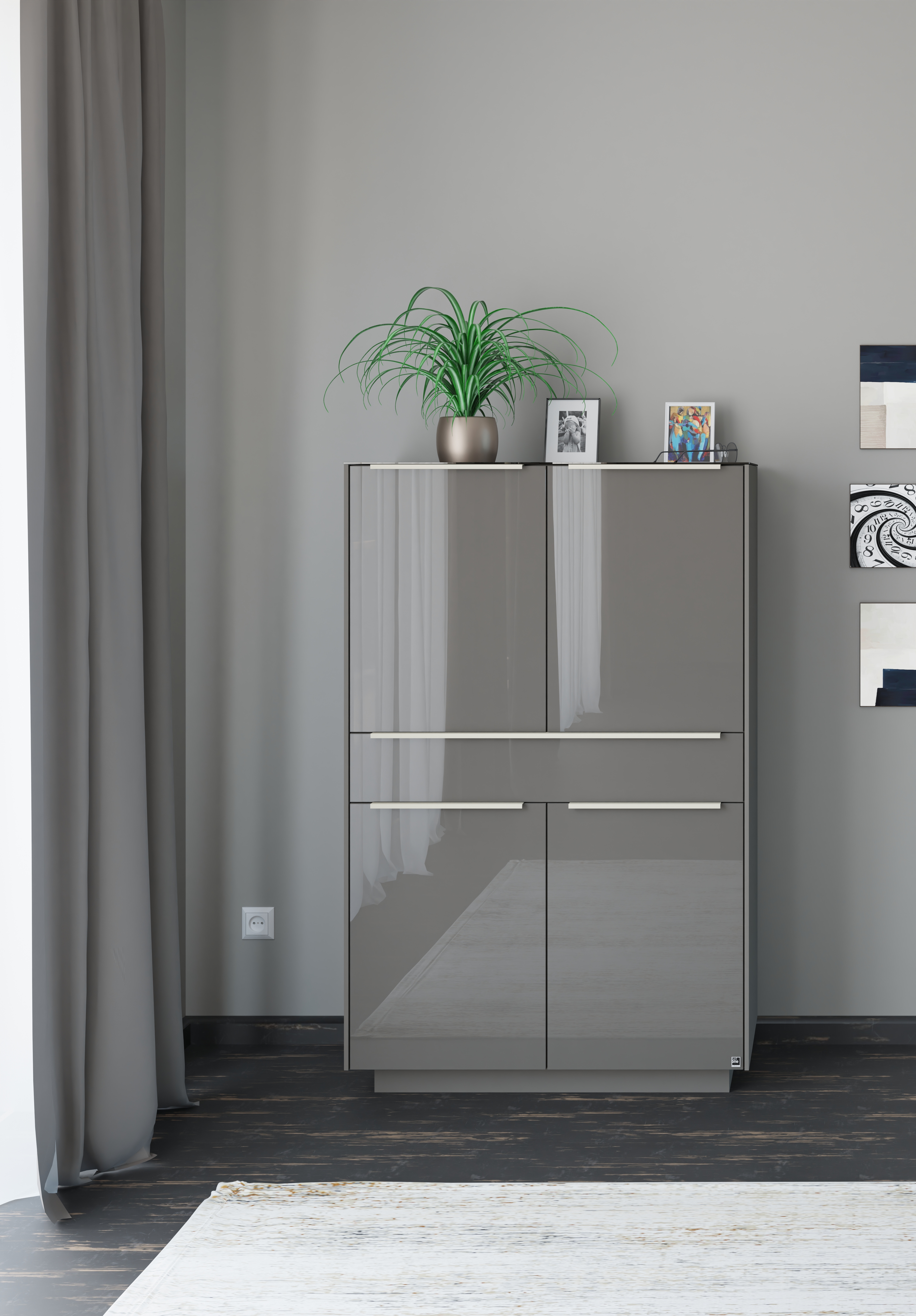 set one by Musterring Highboard "Reno" 1 Stk. tlg. Mit Sockel in diversen Farben, 148 cm Höhe & Farbauswahl