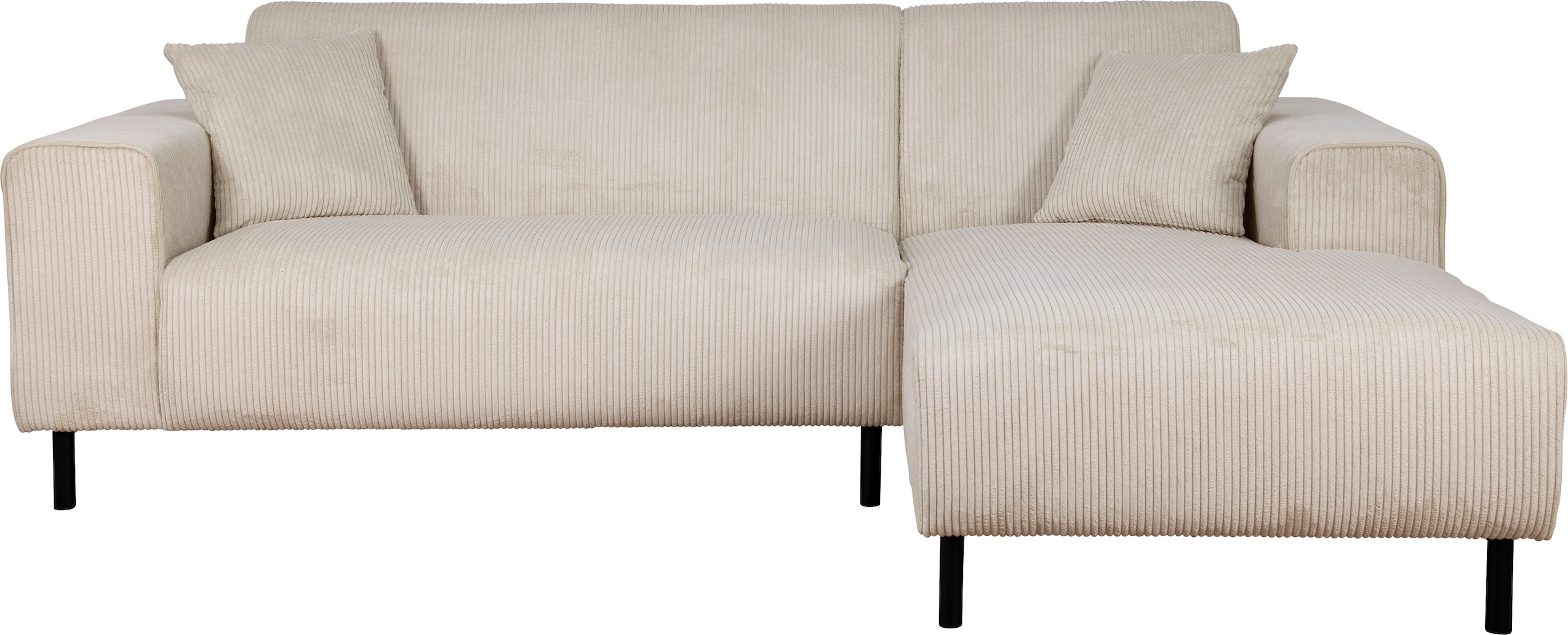 Home affaire Ecksofa »ARROS L-Form mit Wellenunterfederung, Maße B/T/H: 235/163/81 cm«, incl. Zierkissen, mit Recamiere rechts/links bestellbar, auch in Cord