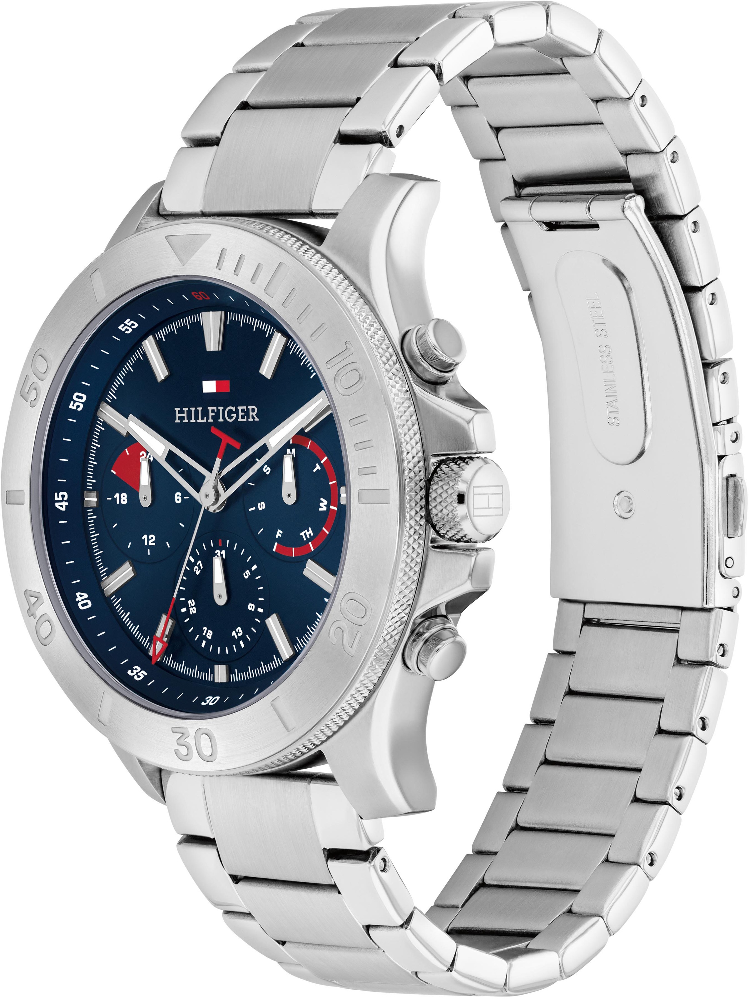 Tommy Hilfiger Multifunktionsuhr »BRYAN«, Quarzuhr, Armbanduhr, Herrenuhr, Datum, Edelstahlarmband
