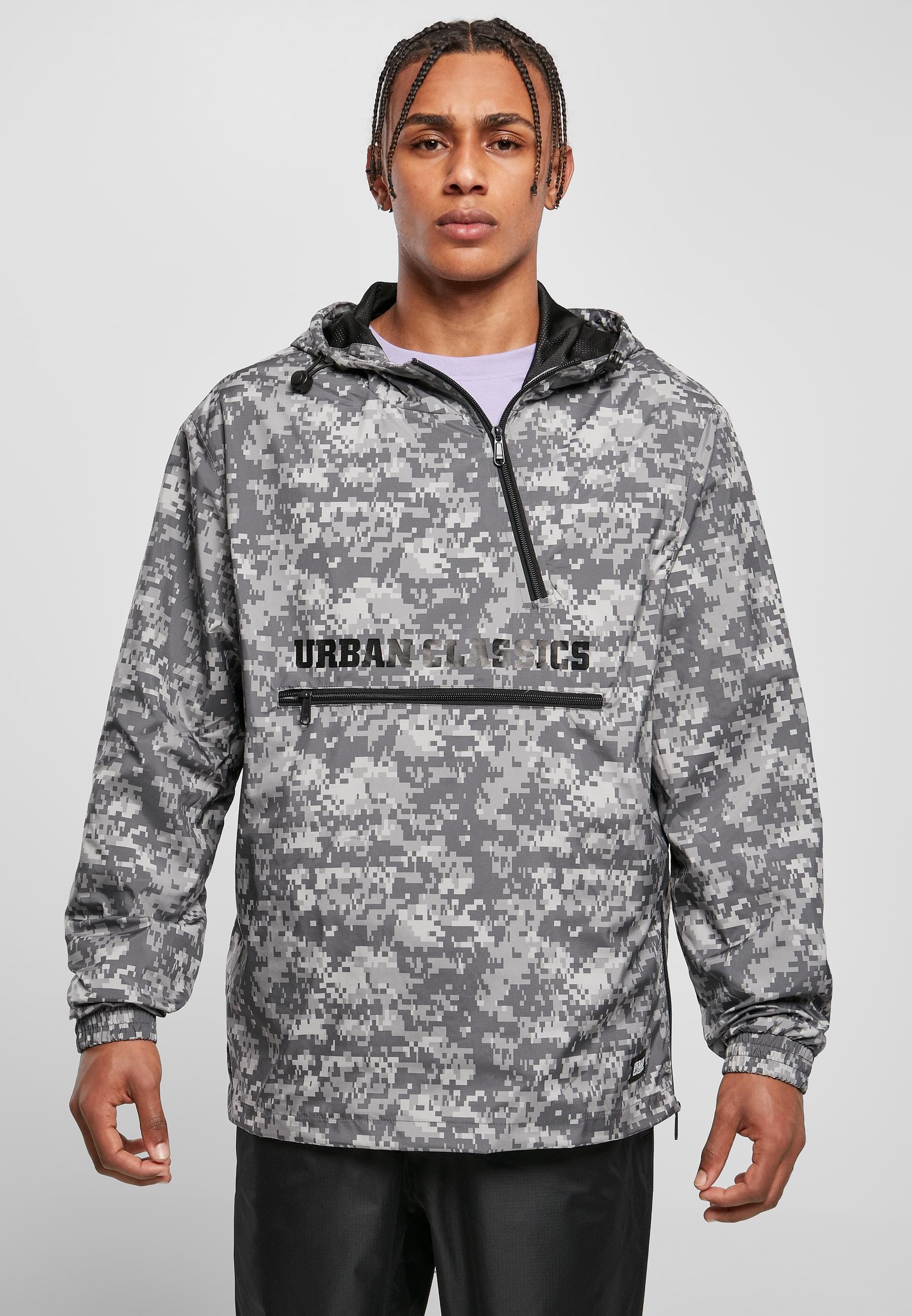 URBAN CLASSICS Allwetterjacke »Urban Classics Herren Commuter Pull Over Jacket« 1 Stk. tlg. mit Kapuze