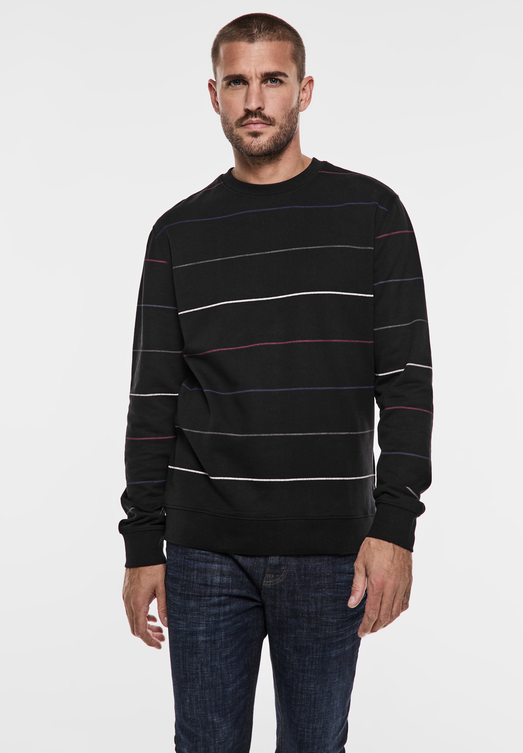 STREET ONE MEN Sweatshirt, mit Rundhalsausschnitt