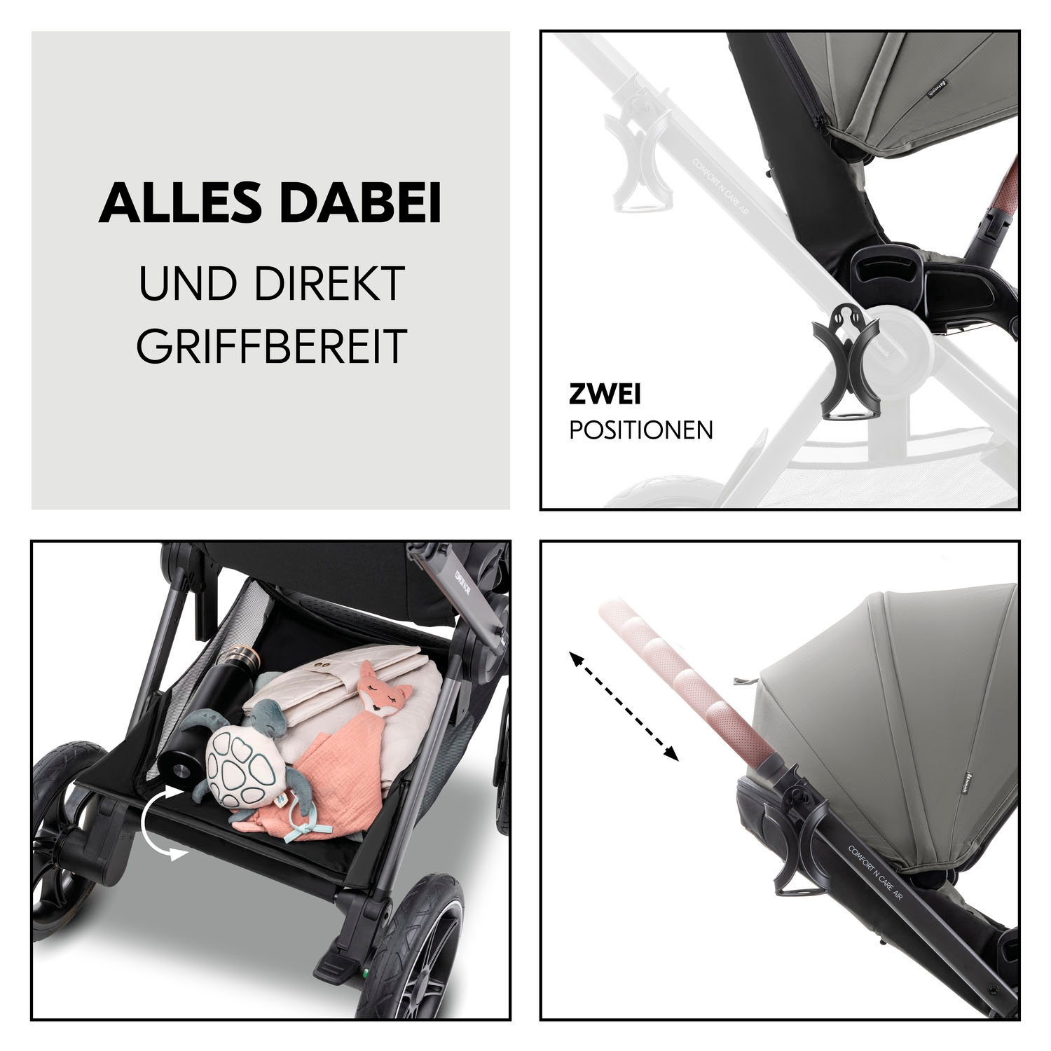 Hauck Kombi-Kinderwagen »Comfort N Care Air«, 22 kg, Belastbarkeit bis 22 kg