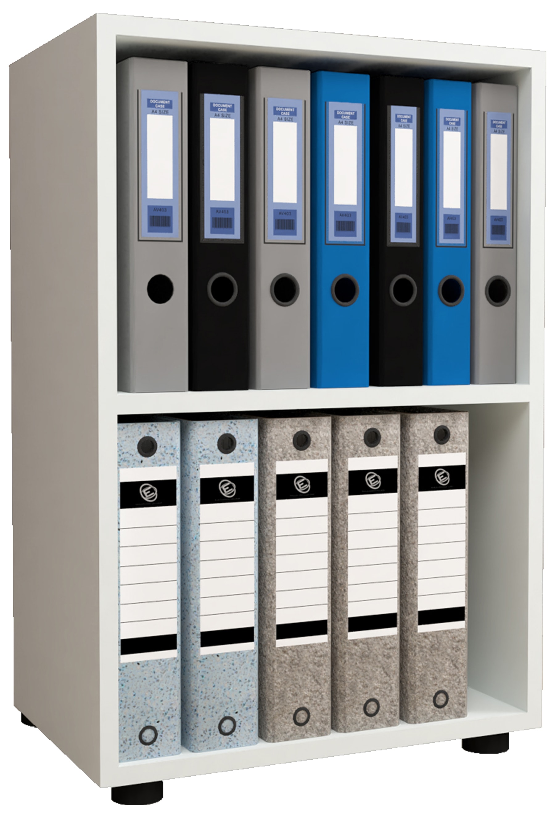 Bücherregal VCM "Holz Büro Regal Bücher Ordner Aktenregal Ulas 2f", weiß, B:49cm T:32cm, Regale, Bücherregal - B/H/T: 49cm x 32cm