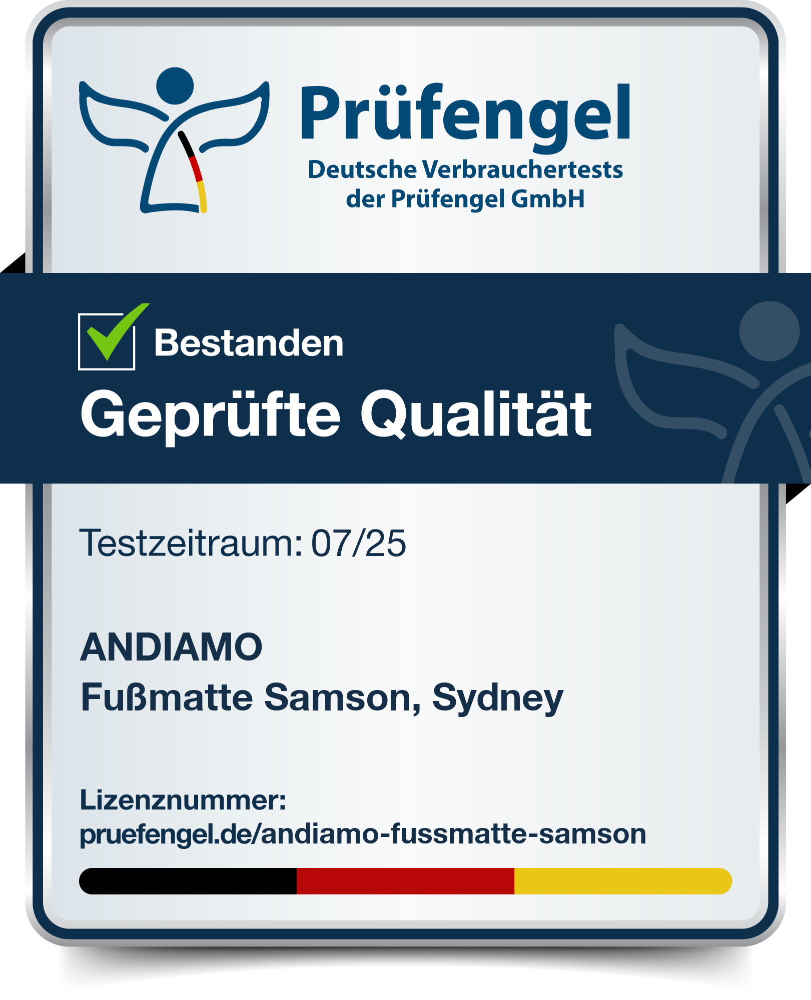 Andiamo Fußmatte »Samson, Made in Netherlands«, rechteckig, 6 mm Höhe, Schmutzfangmatte, waschbar, rutschhemmend, auch als 2er Set erhältlich