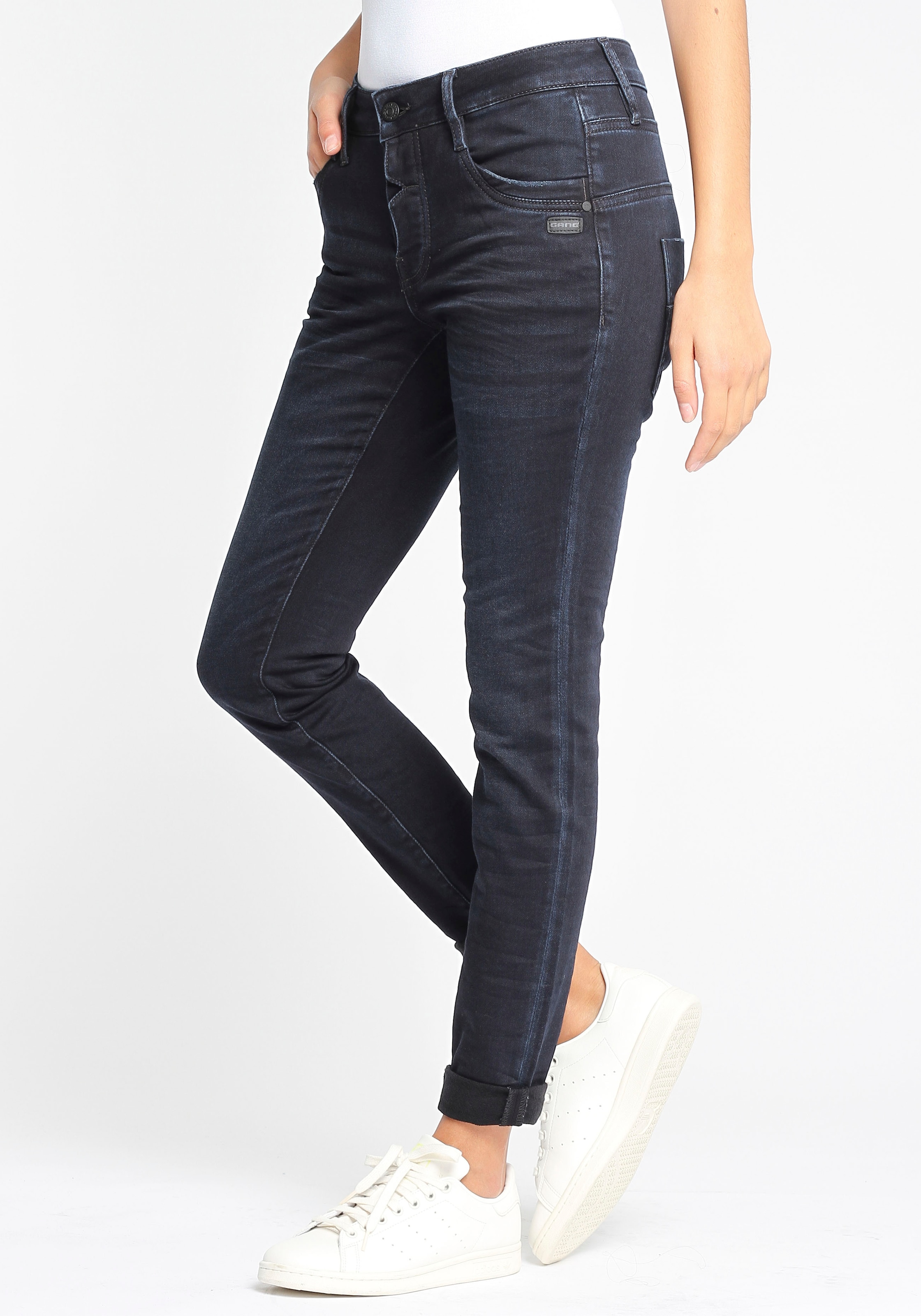 GANG Relax-fit-Jeans »94GERDA«, mit halb | BAUR Knopfleiste bestellen für offener