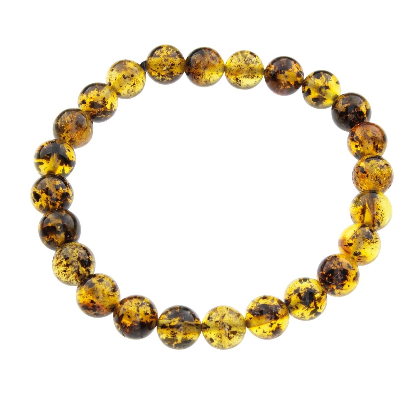 Armband OSTSEE-SCHMUCK "Ostsee-Schmuck Armband Kugel 8 mm Armband Kugel 8 mm", grün, Armbänder, Damen, 19cm, Bernstein, Armband