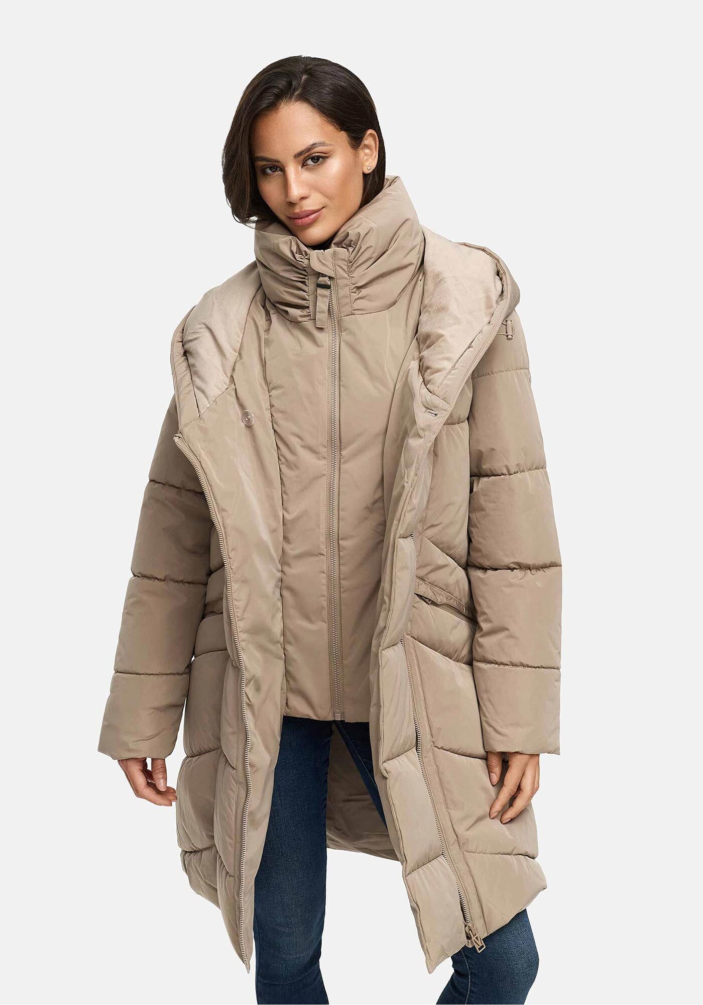 Marikoo Winterjacke »Virenaa«, mit extra hohem Kragen und warmem Fleecefutter