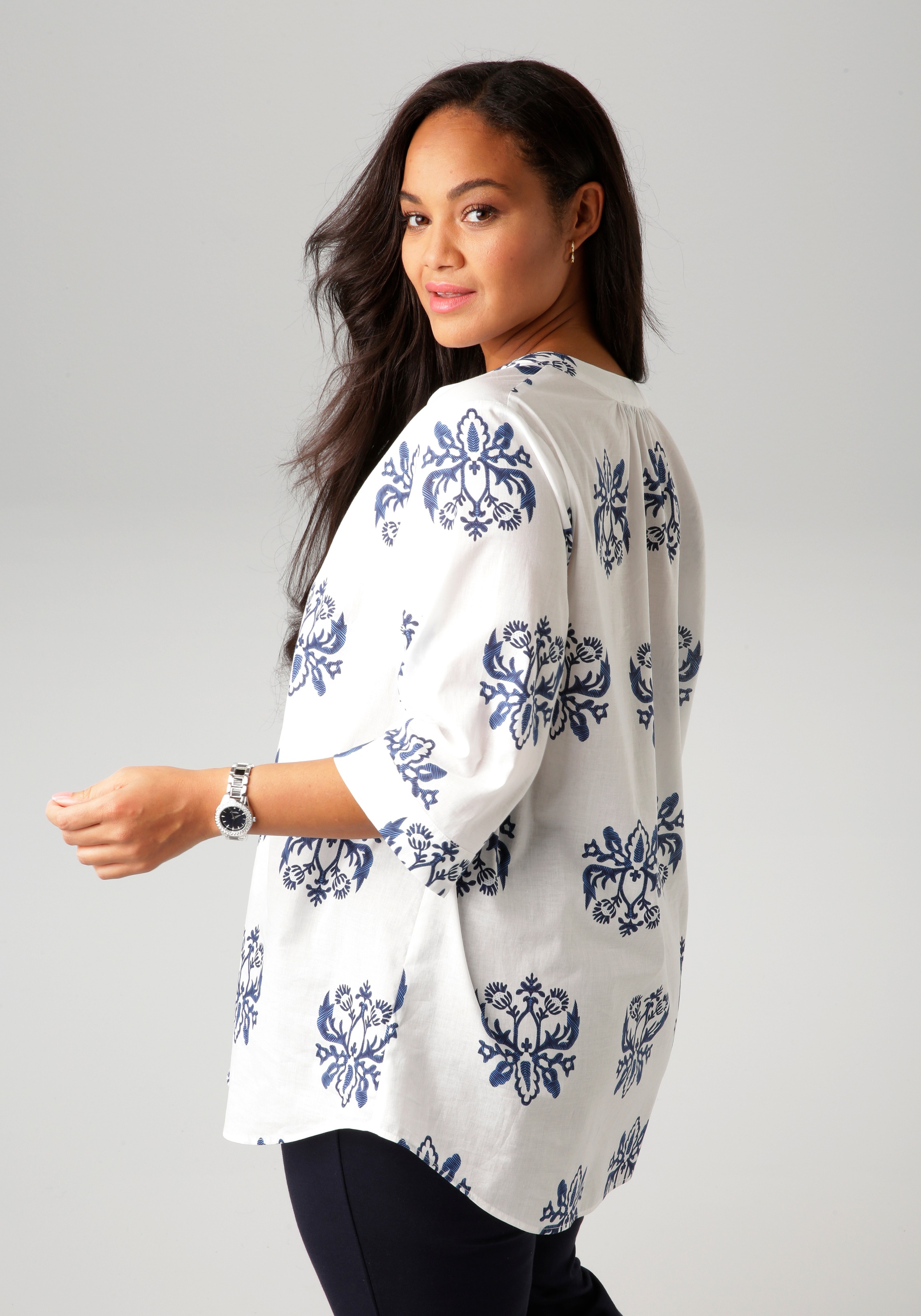 Aniston PLUS Longbluse, mit Ornamenten bedruckt - jedes Teil ein Unikat günstig online kaufen