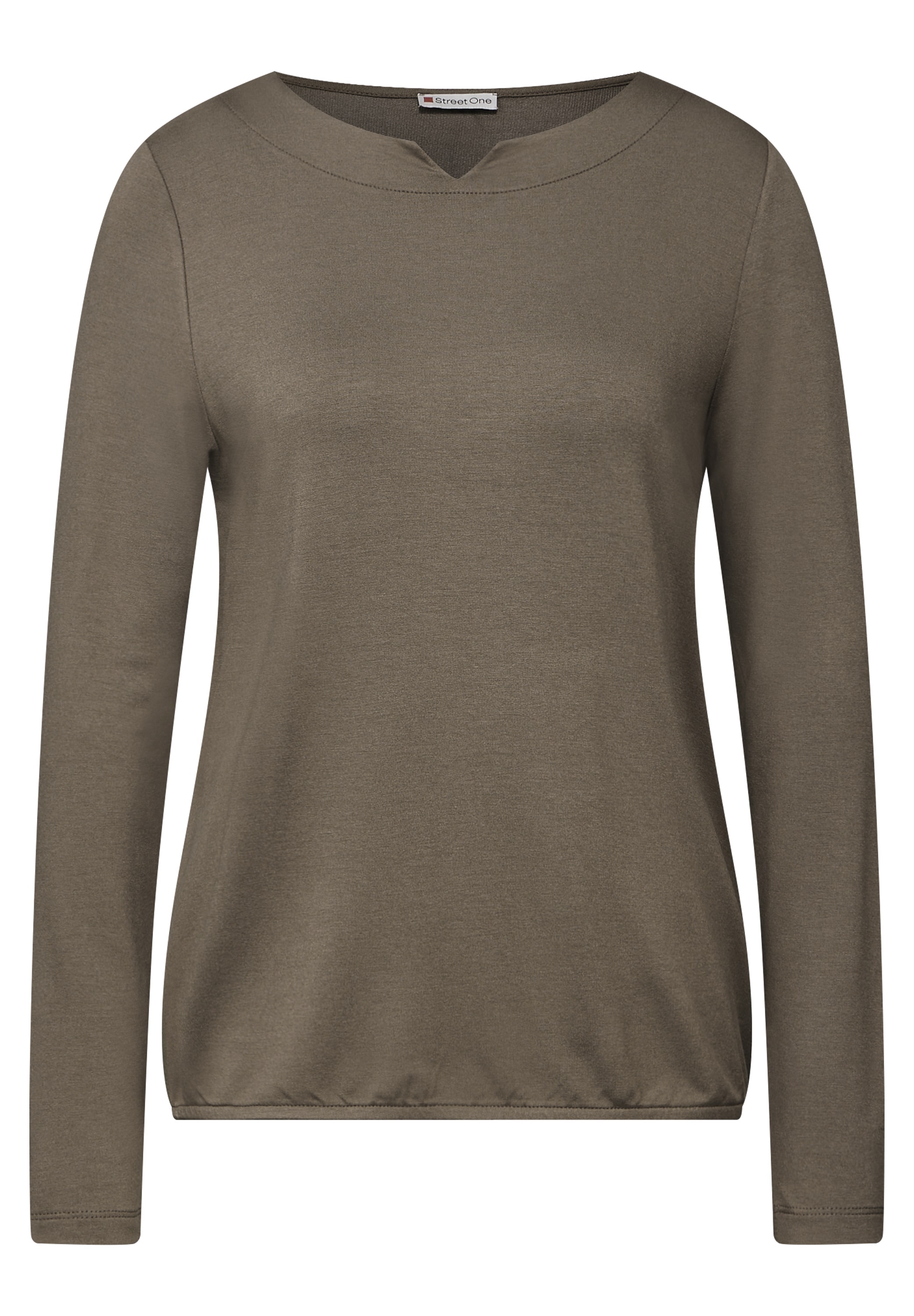 STREET ONE Langarmshirt, mit Elastiksaum