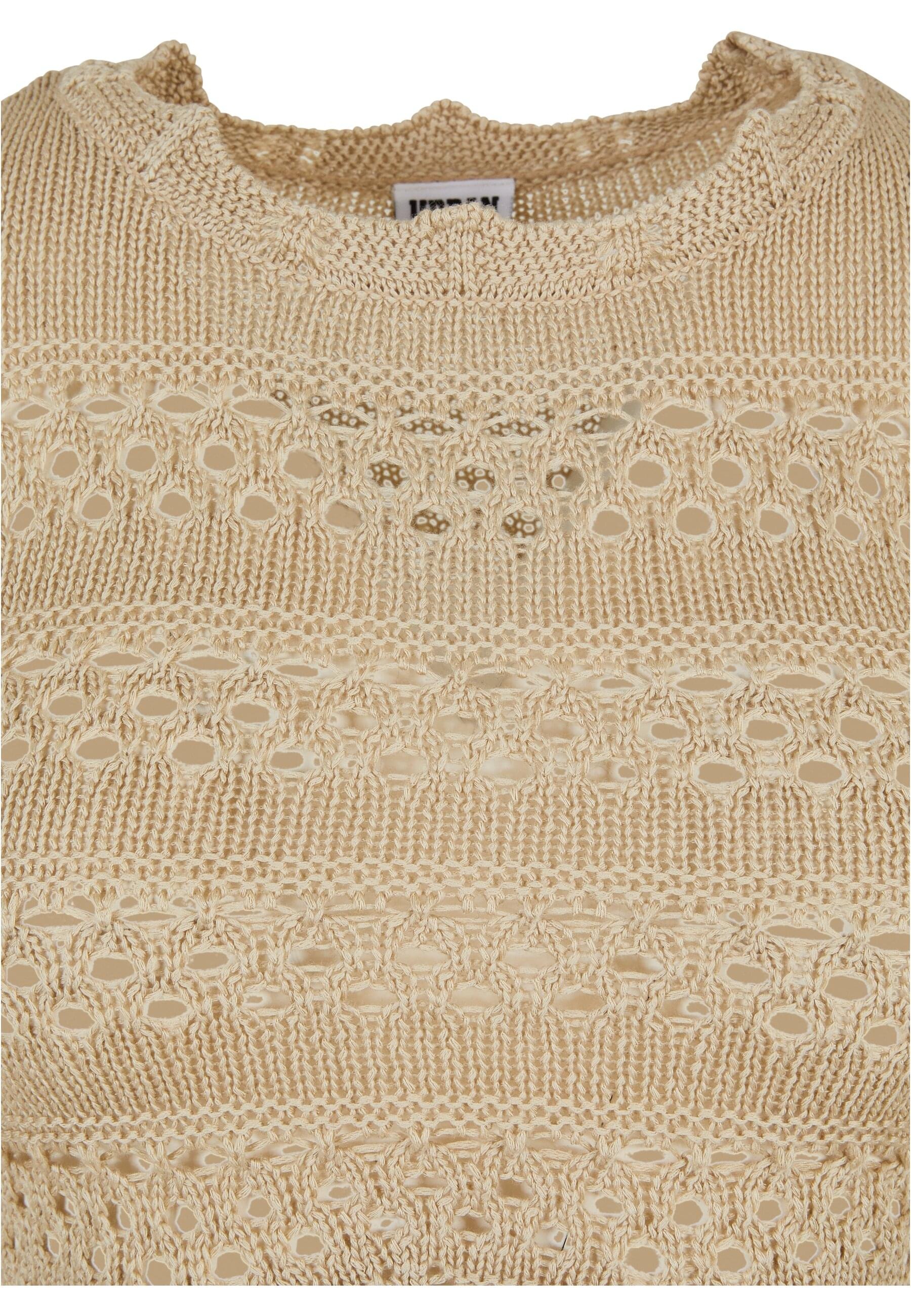 URBAN CLASSICS Rundhalspullover »Urban Classics Damen Ladies Cropped Crochet Knit Sweater«, (1 tlg.)