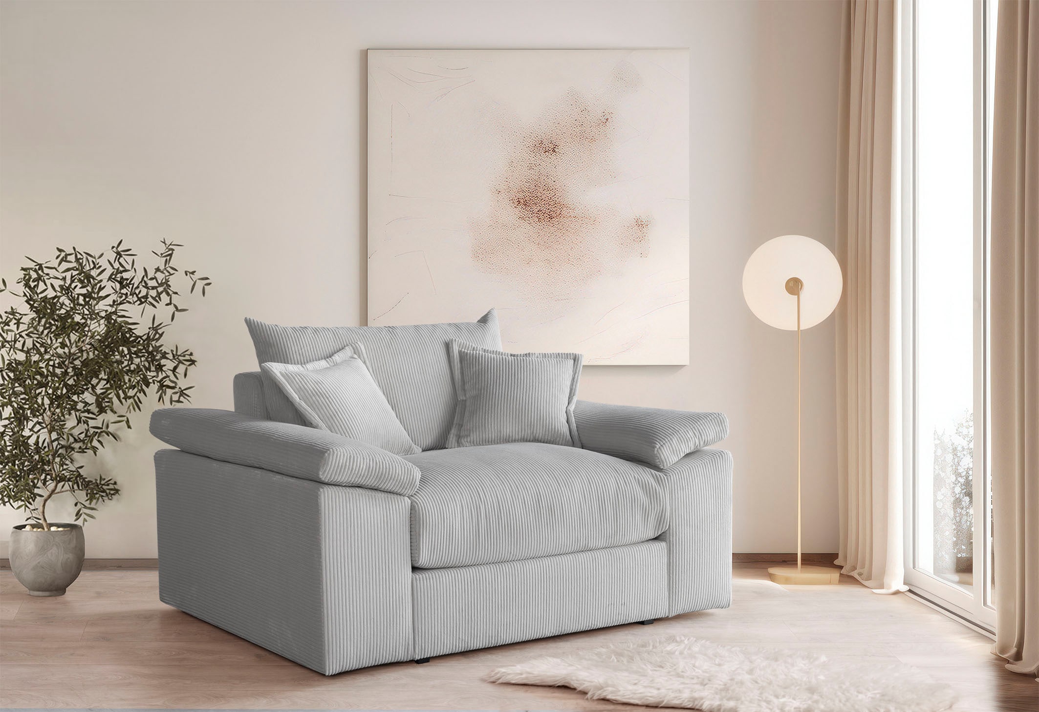 OTTO home XXL-Sessel "Soft&Cosy, B: 151 cm - OTTO. Verlässliche Qualität." Mega-Sessel, Cord oder Chenille-Struktur,mit 2 Zierkissen