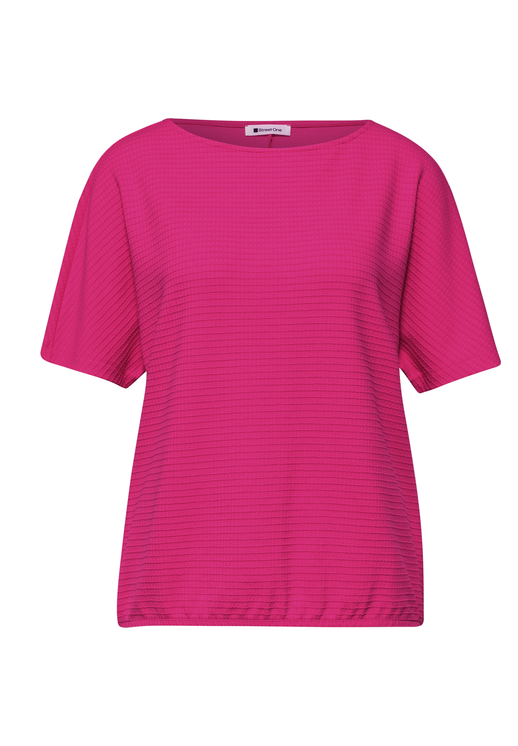 STREET ONE Kurzarmshirt Sommershirt in Struktur-Optik