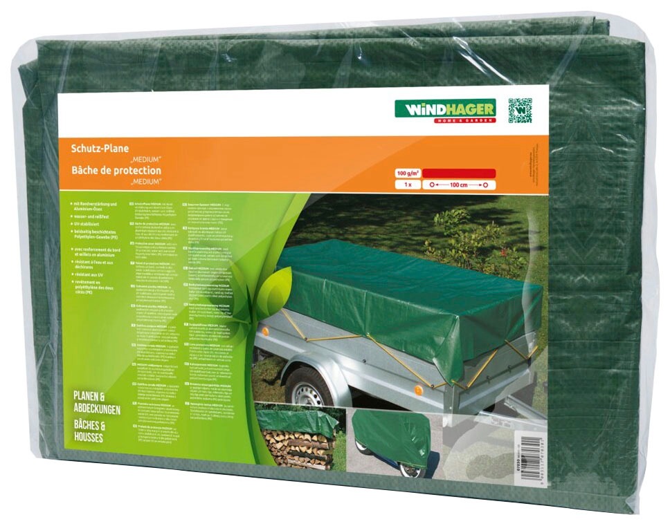 Windhager Schutzplane »MEDIUM«, LxB: 5x4 m, aus robustem HDPE Gewebe, reißfest und widerstandsfähig