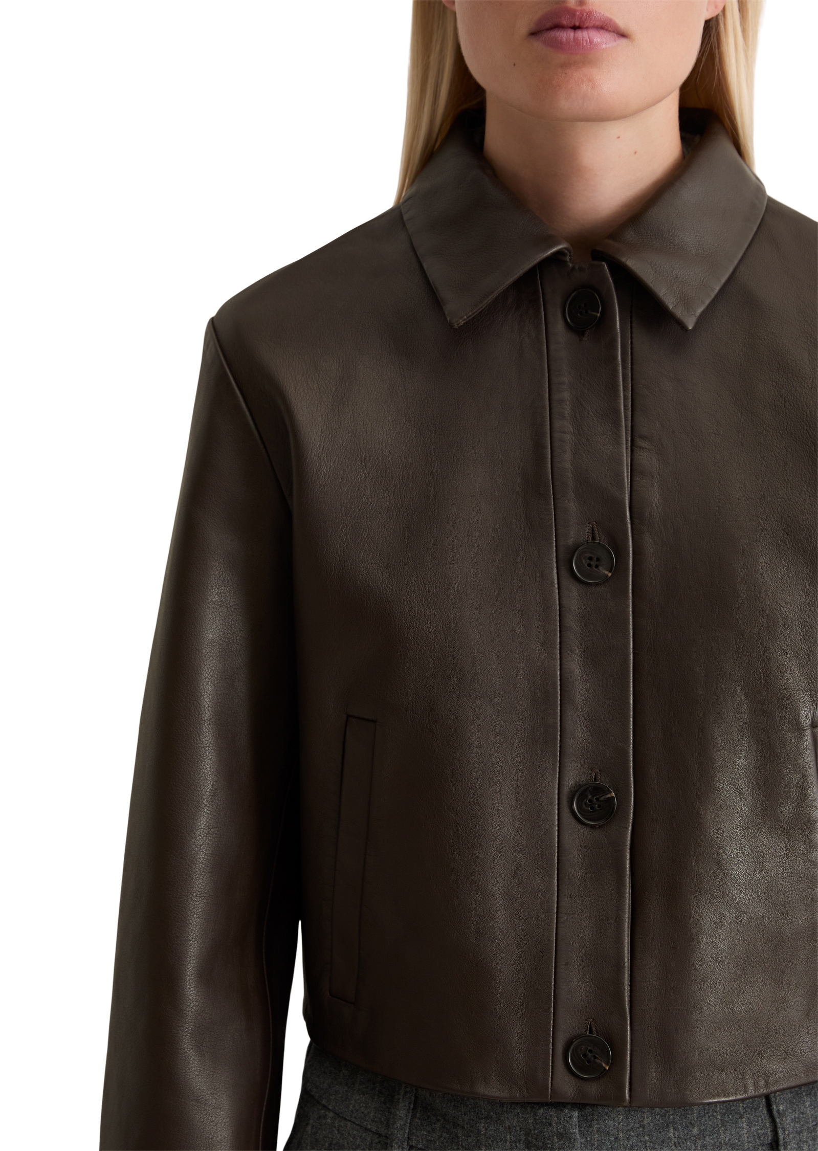 Marc O'Polo Outdoorjacke »mit Shirt-Details« ohne Kapuze