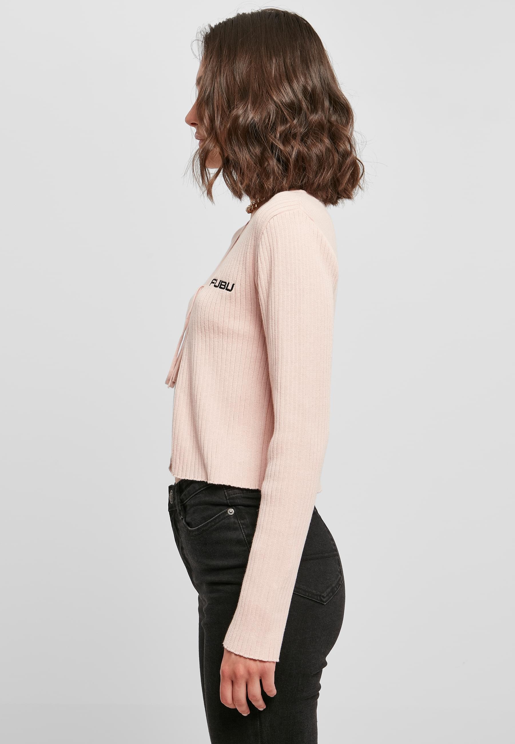 Fubu Outdoorjacke »Fubu Damen FW222-016-1, Corporate Rib Knit Bolero rose« 1 Stk. tlg. ohne Kapuze