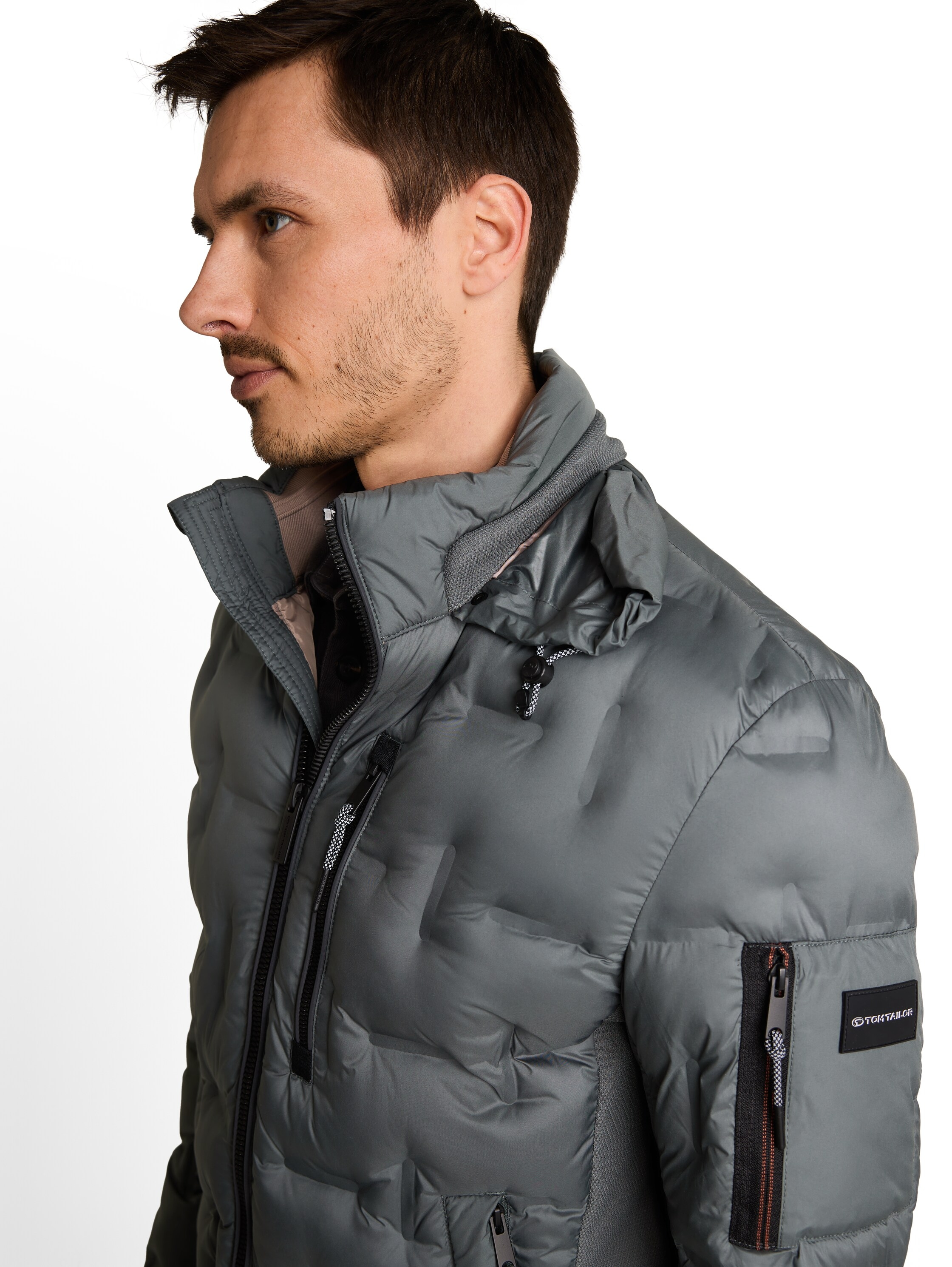 TOM TAILOR Steppjacke ohne Kapuze mit Stehkragen udn Reißverschluss