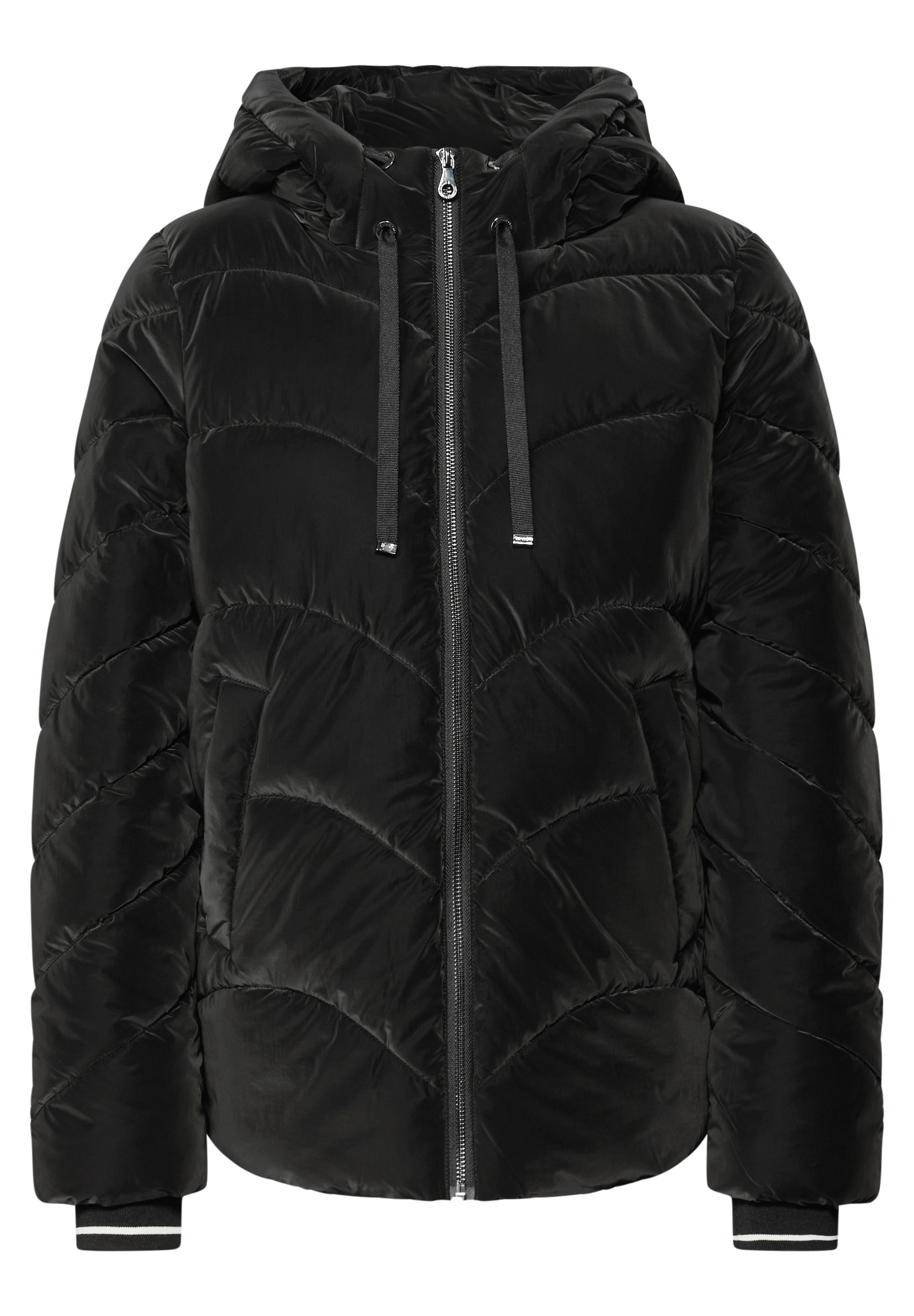 STREET ONE STUDIO Steppjacke, mit Kapuze, in Unifarbe