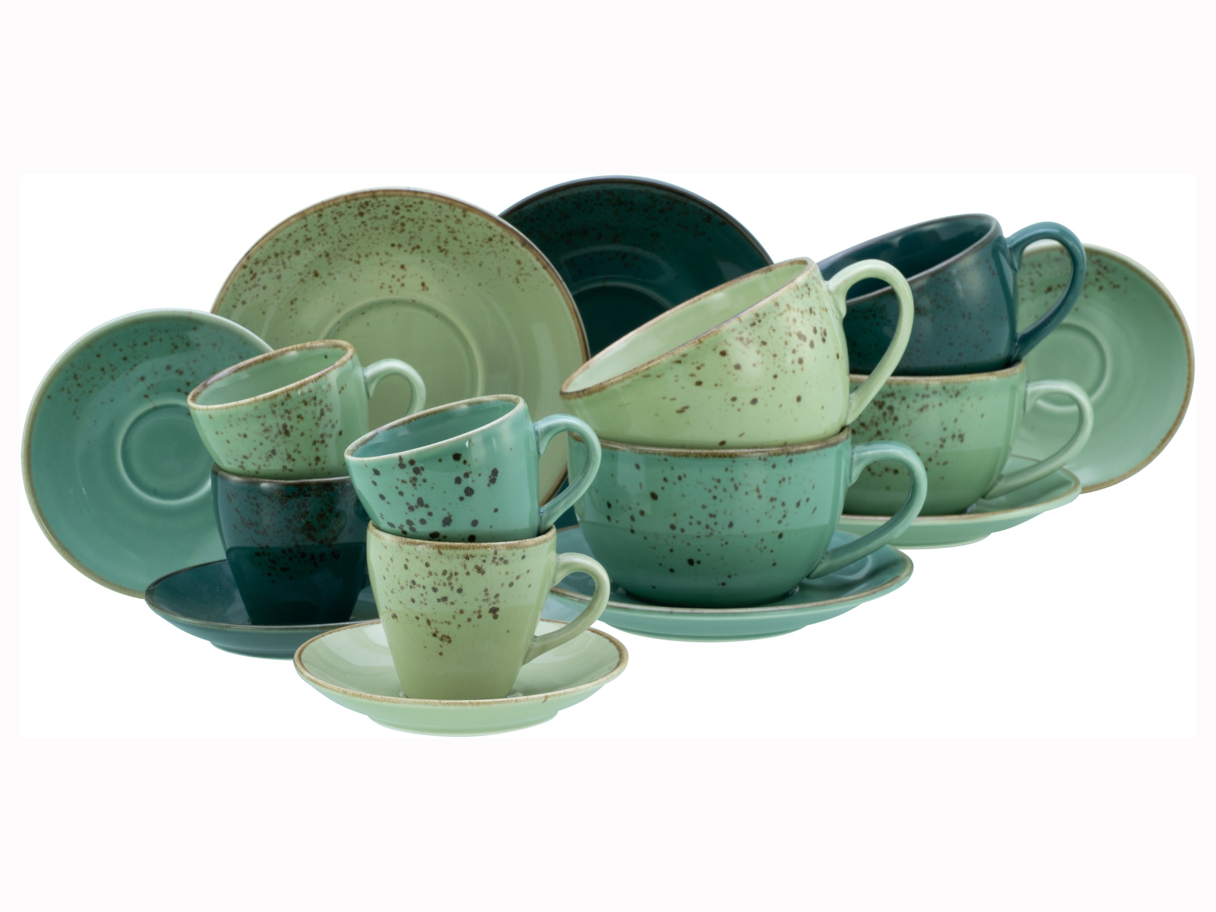 CreaTable Tasse »Nature Collection, Tassen-Set 16-tlg.« Naturverbundenes Design, Einzigartige Oberfläche