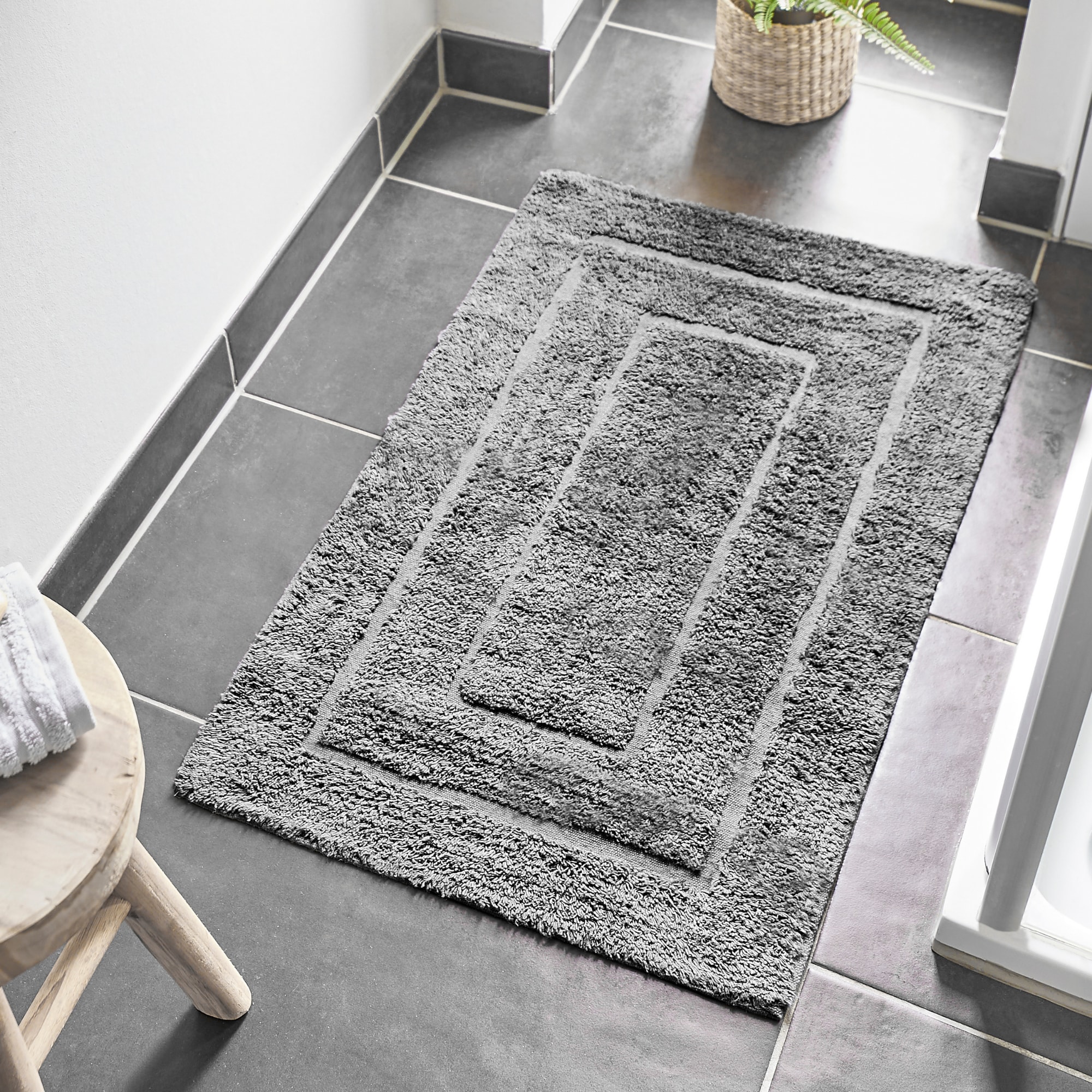 Andiamo Badematte »Havanna, 50x80 cm«, fußbodenheizungsgeeignet-schnell trocknend, Badteppich, Uni Farben, Hoch-Tief Effekt, verschiedene Designs