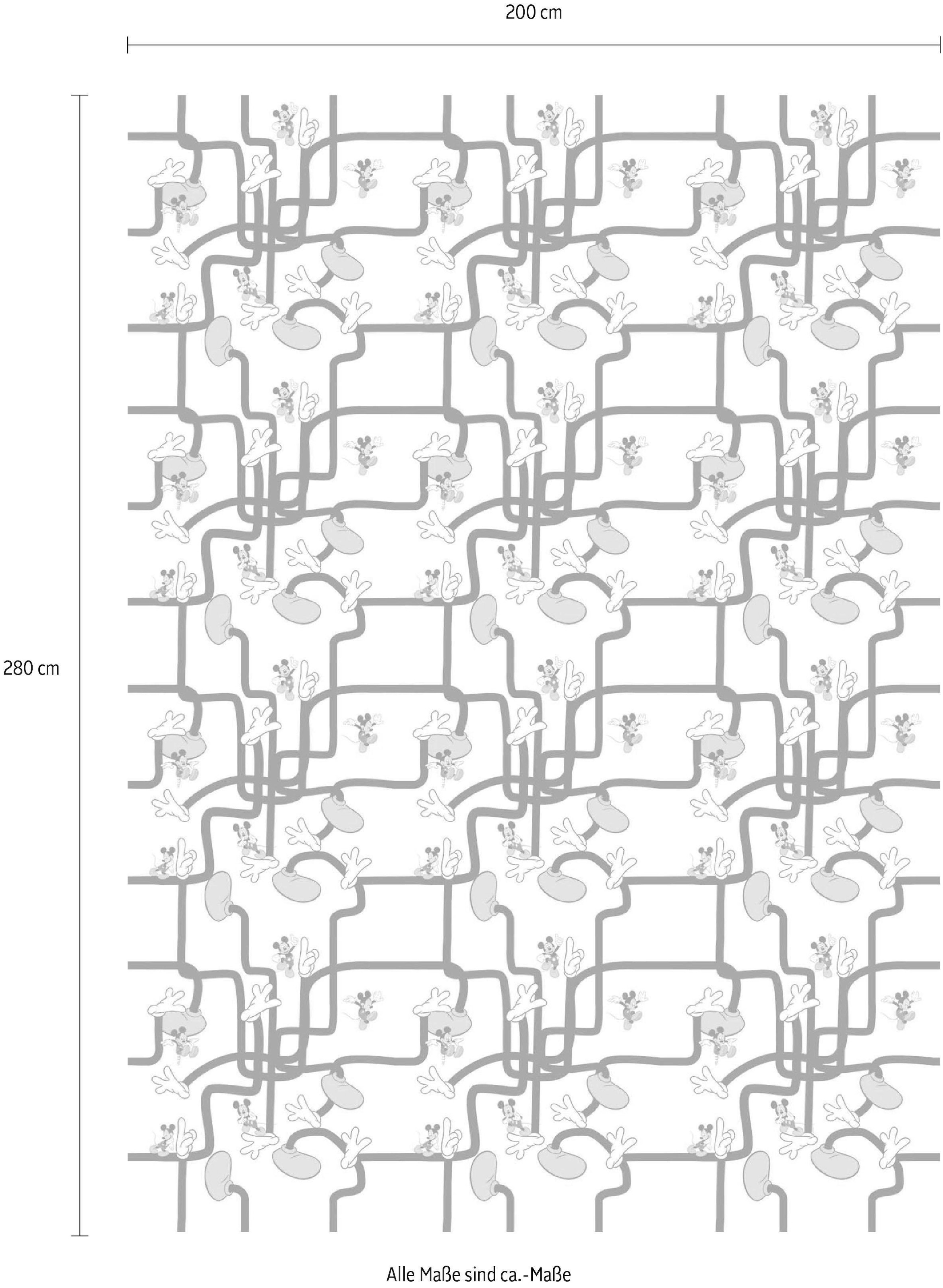 Komar Vliestapete »Digitaldruck Vlies - Mickey Mouse Foot Labyrinth - Größe 200 x 280 cm«, bedruckt, Kinderzimmer