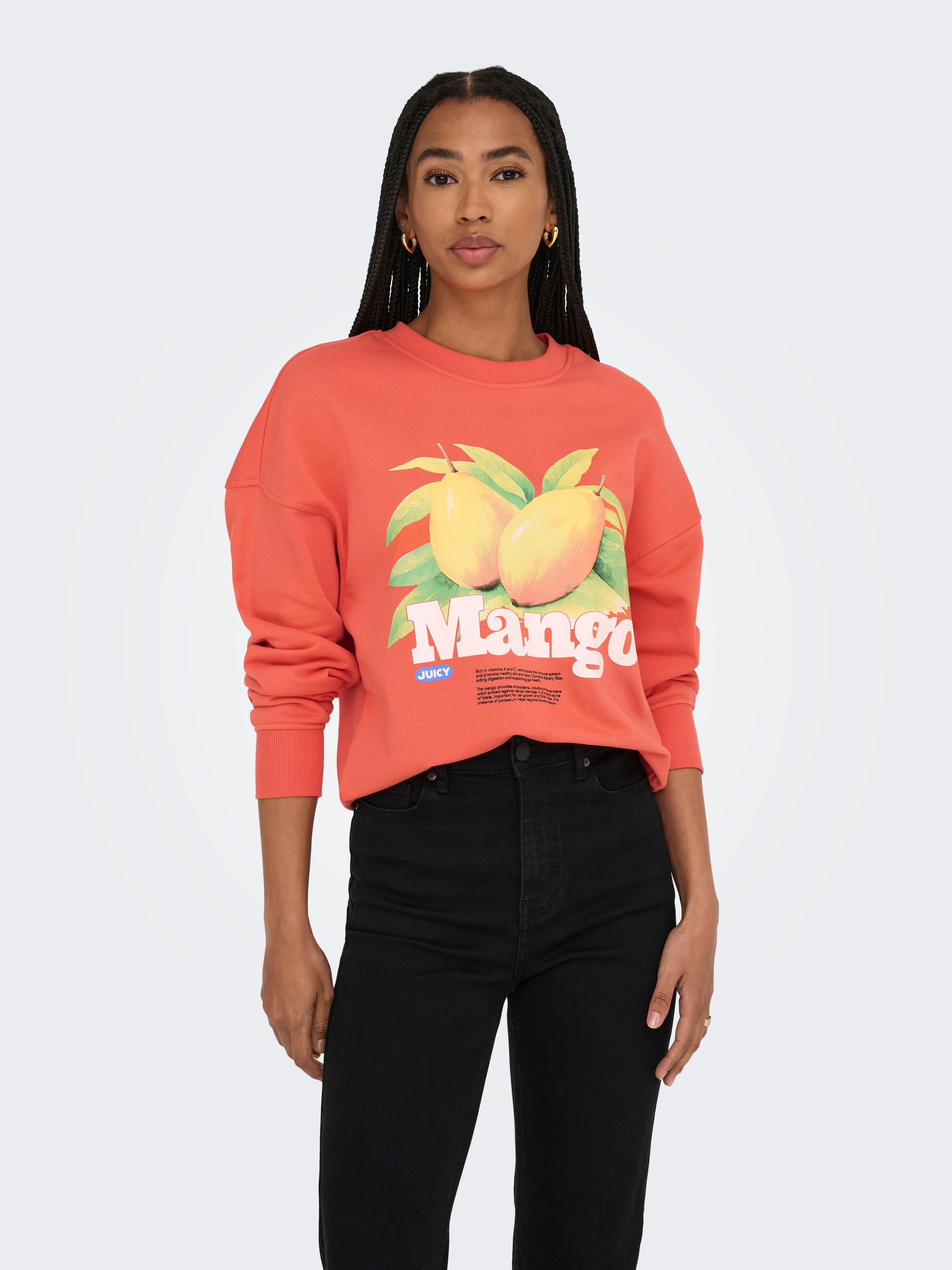 ONLY Sweatshirt "ONLPHILEA L/S FRUIT O-NECK UB SWT" günstig online kaufen
