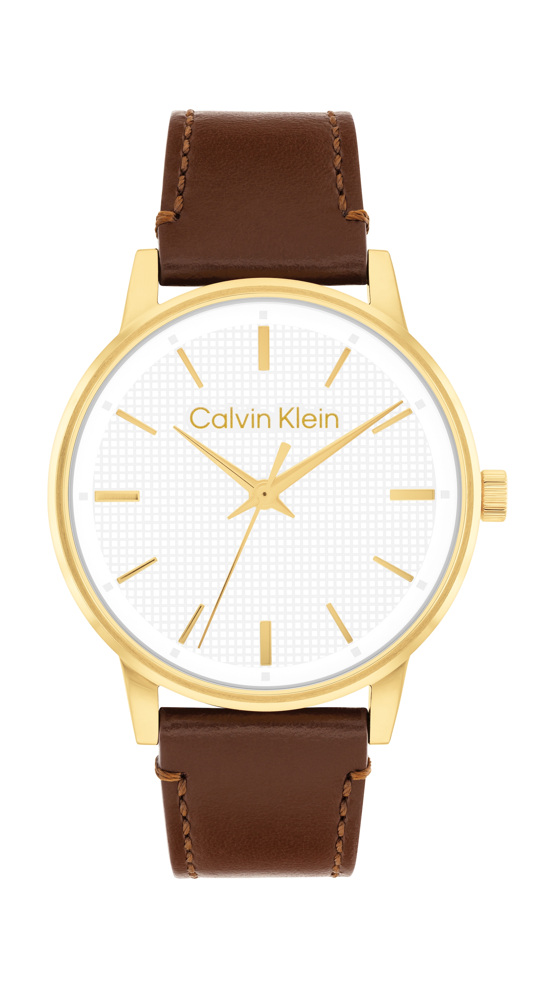 Calvin Klein Quarzuhr »CK Linked« Armbanduhr, Damenuhr, Lederarmband, analog
