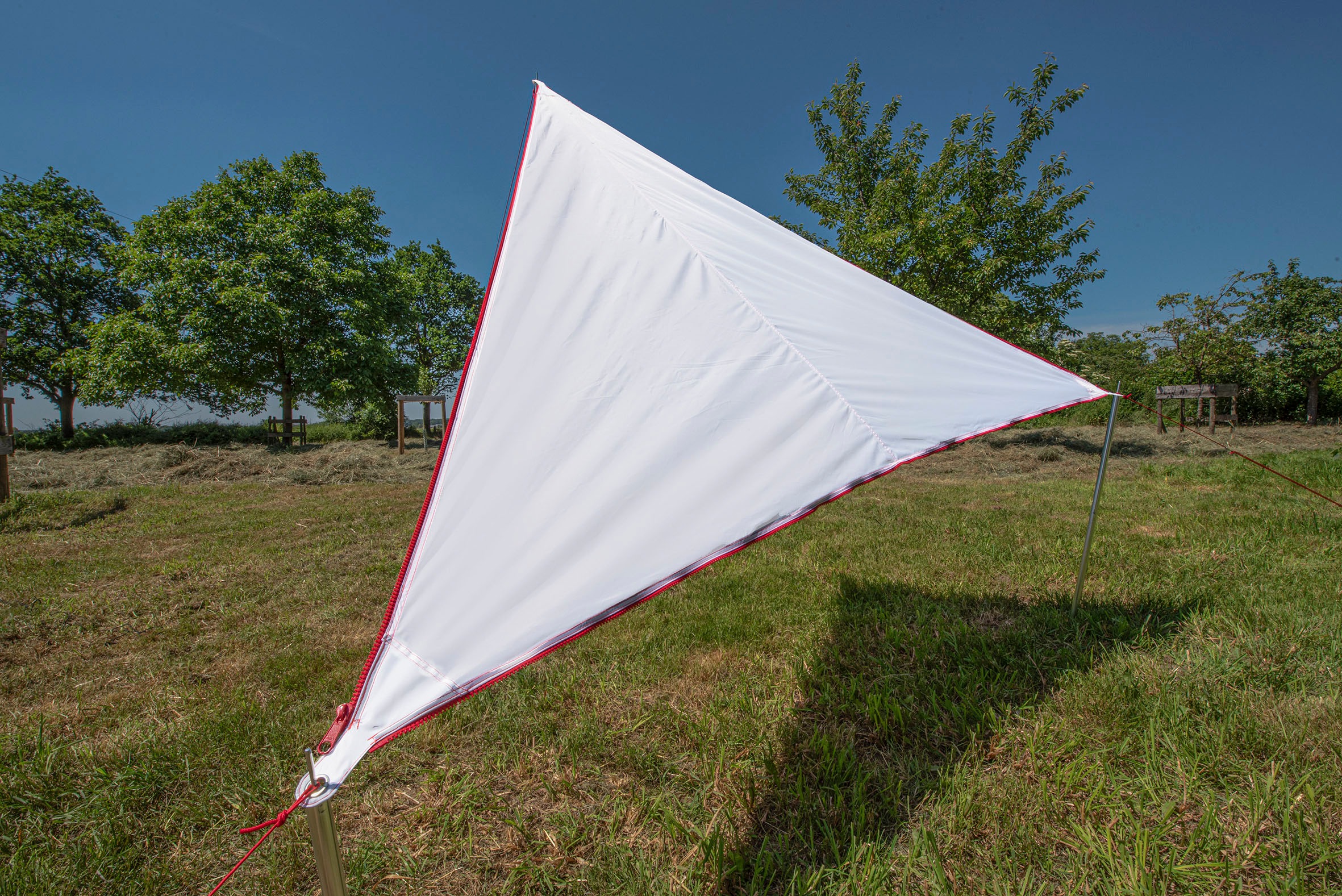 BENT Zip-Canvas Sonnensegel Weiß 250cm x 250cm 2