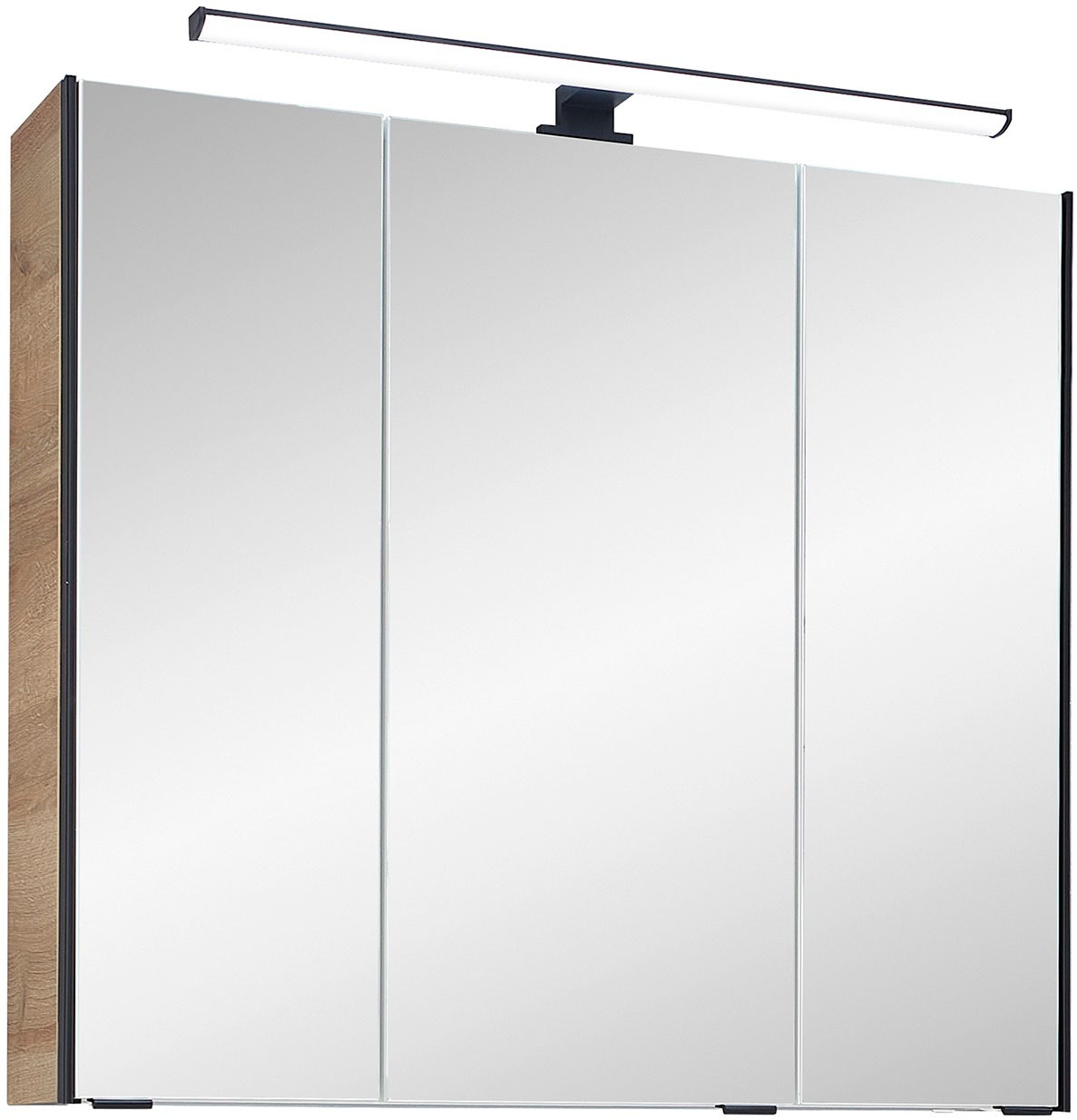 Saphir Badmöbel-Set »Quickset 395 3-teilig, Keramikwaschtisch mit LED-Spiegelschrank«, (5 St.), Midischrank, inkl. Türdämpfer, 5 Türen, 3 Schubladen, Bad-Set