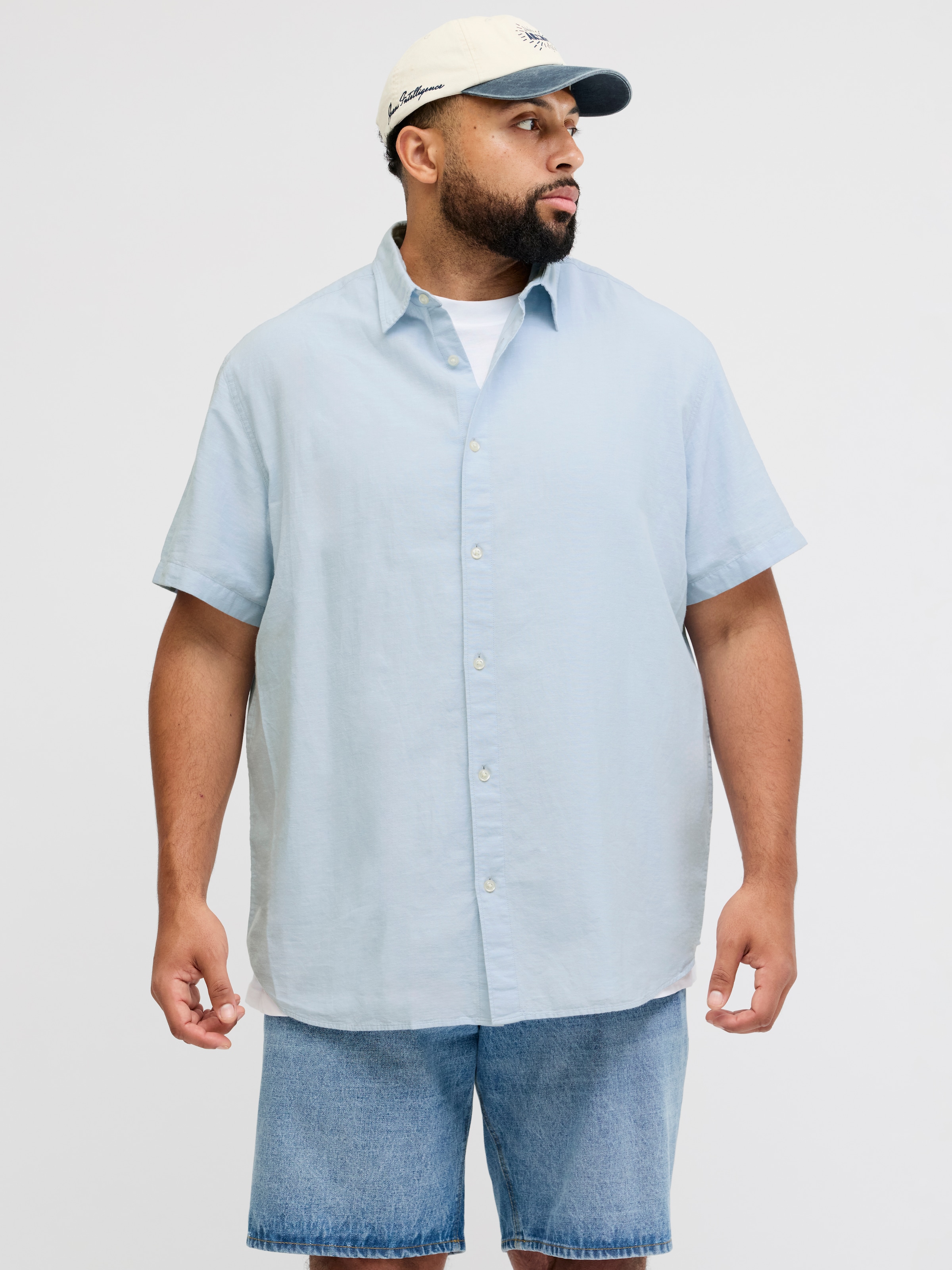 Jack & Jones PlusSize Kurzarmhemd "JJEBREEZE LINEN BLEND SHIRT S/S SN PLS" günstig online kaufen