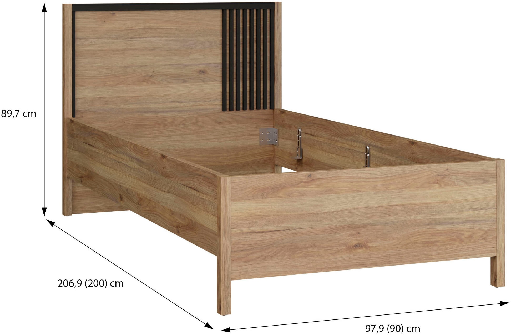 FORTE Bettgestell »Jytana« B/H/T 97,9/89,7/206,9 cm Liegefläche 90x200 cm