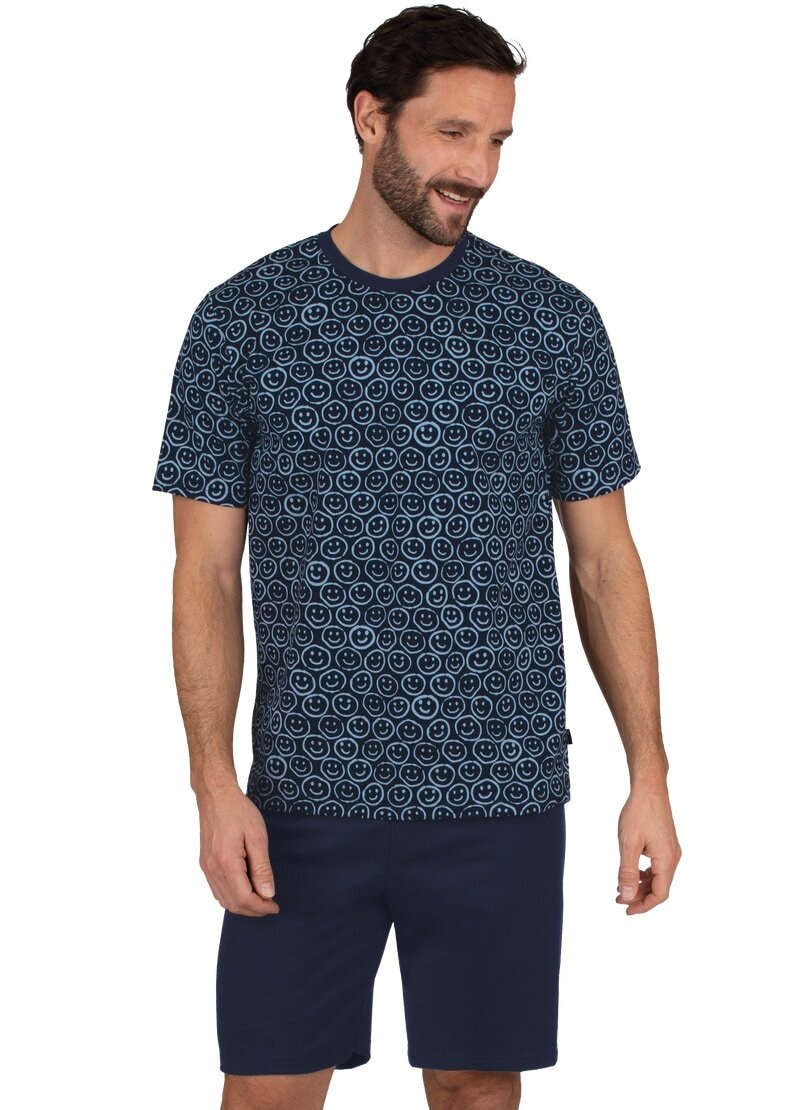 Trigema Schlafanzug "TRIGEMA Kurzer Schlafanzug mit Smiley-Motiv", (1 tlg.) günstig online kaufen