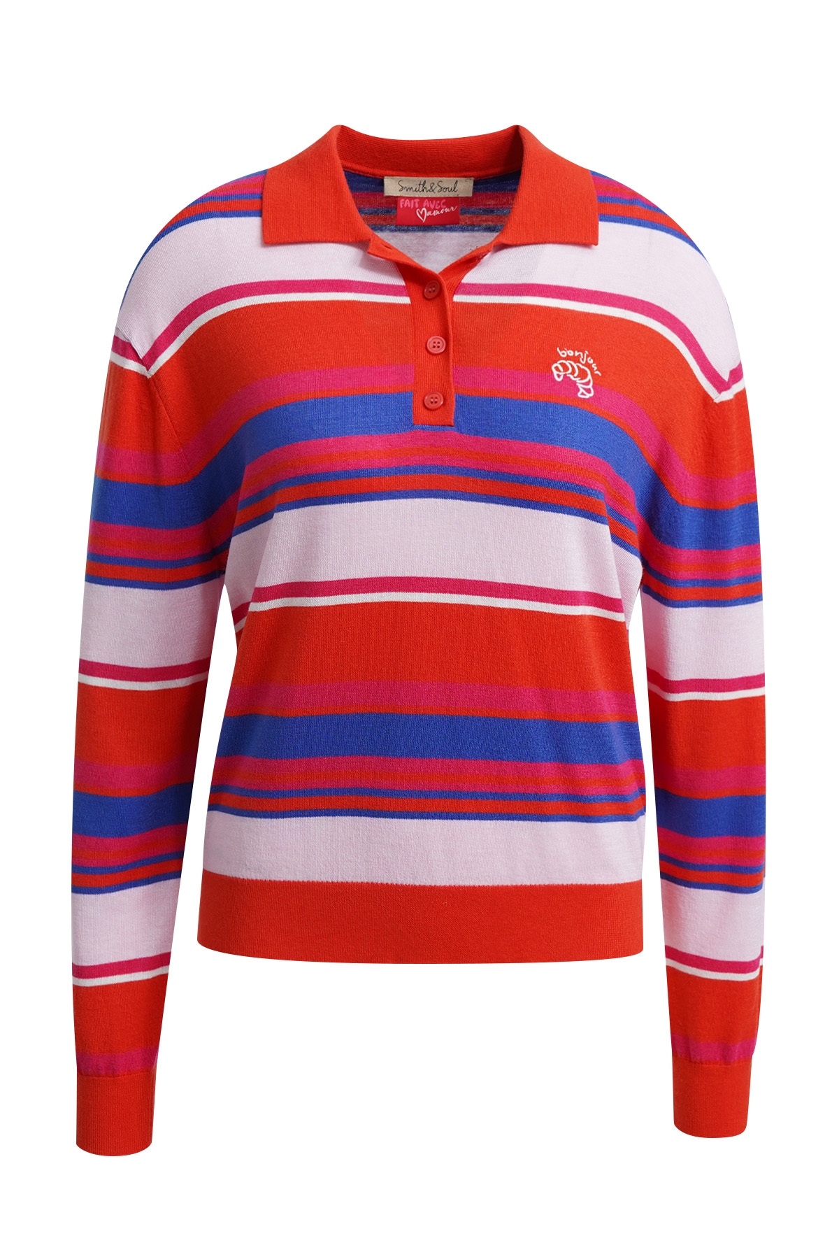 Smith & Soul Polokragenpullover mit Stickerei