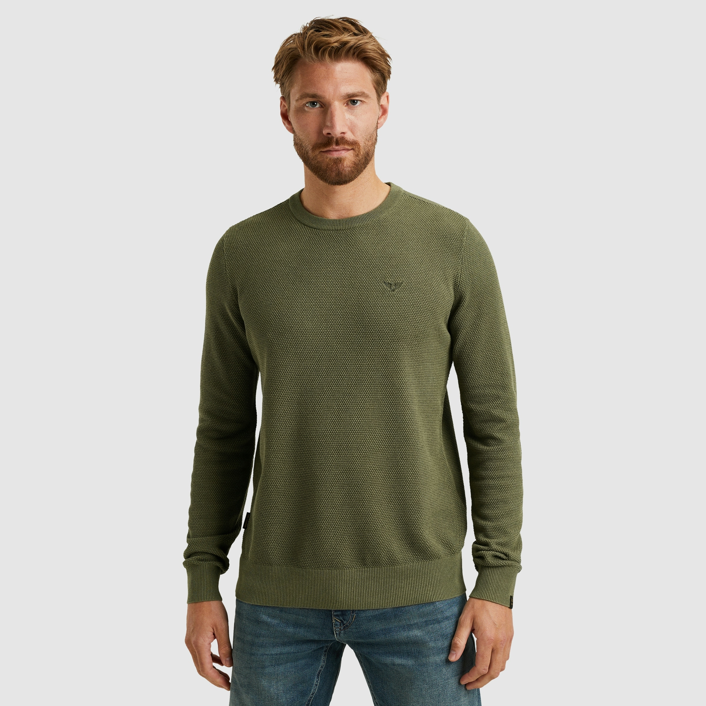 PME LEGEND Feinstrickpullover aus Baumwollmischung Farbe oliv Größe: 5XL günstig online kaufen