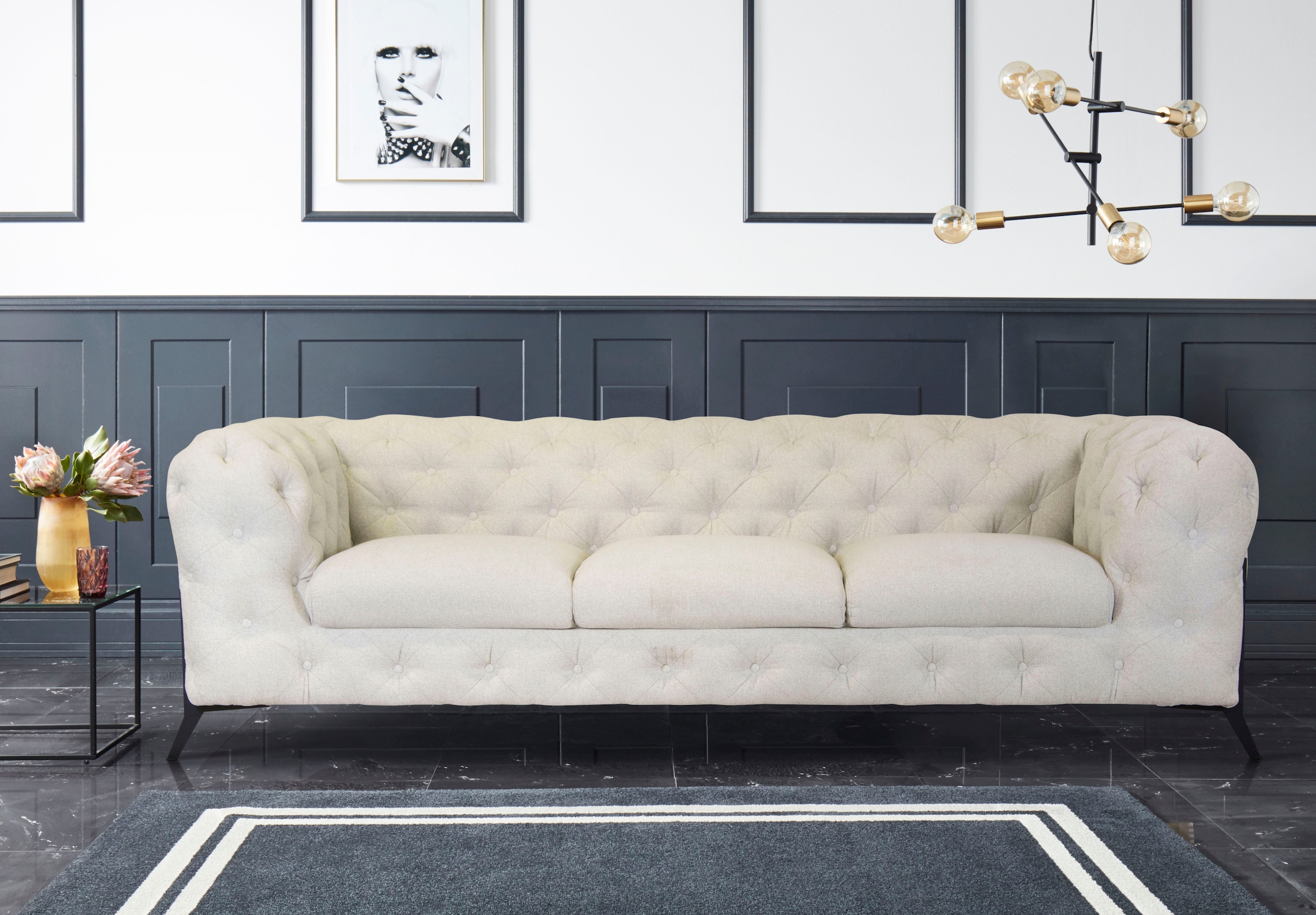 Home affaire Chesterfield-Sofa "Amaury" aufwändige Knopfheftung, moderne Ch günstig online kaufen
