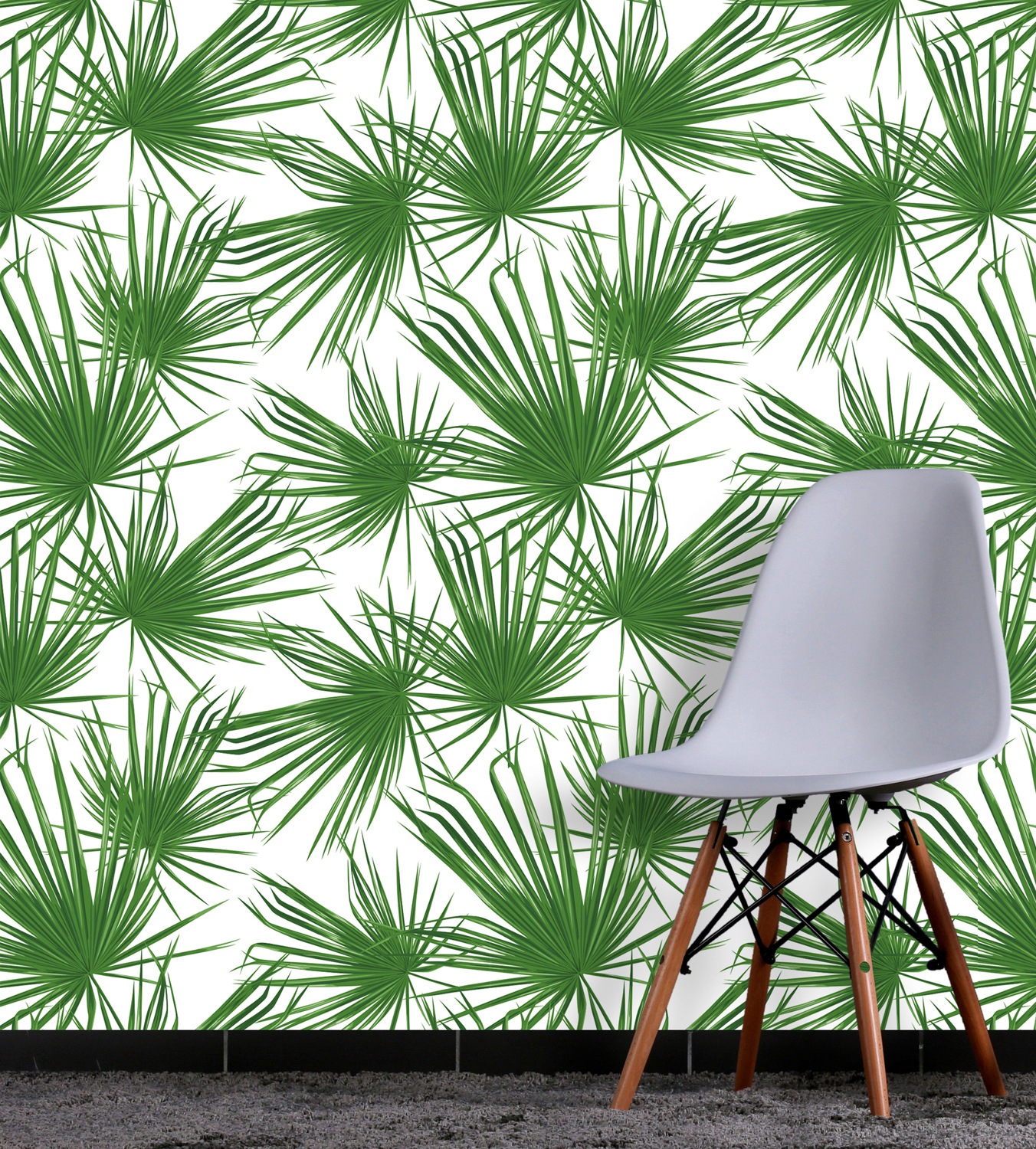 queence Vinyltapete »Tropische Blätter-Grün« botanisch glatt 90x250cm, selbstklebend, kinderleichte Anbringung, , Sticker